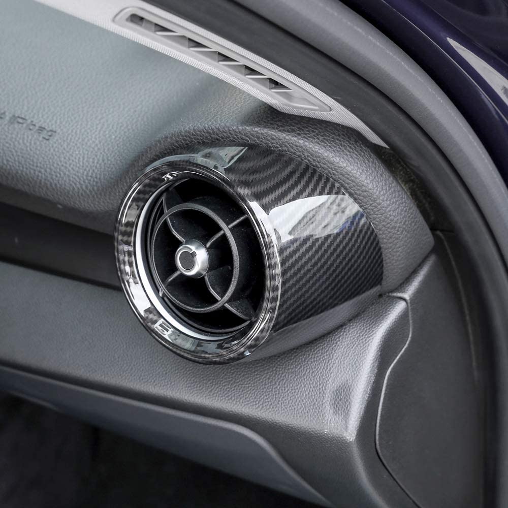 Giulia 2017 2018 Carbon Fiber Style ABS Plastic Front Side Air Conditioning Cover Frame Trim - Delicate Leather