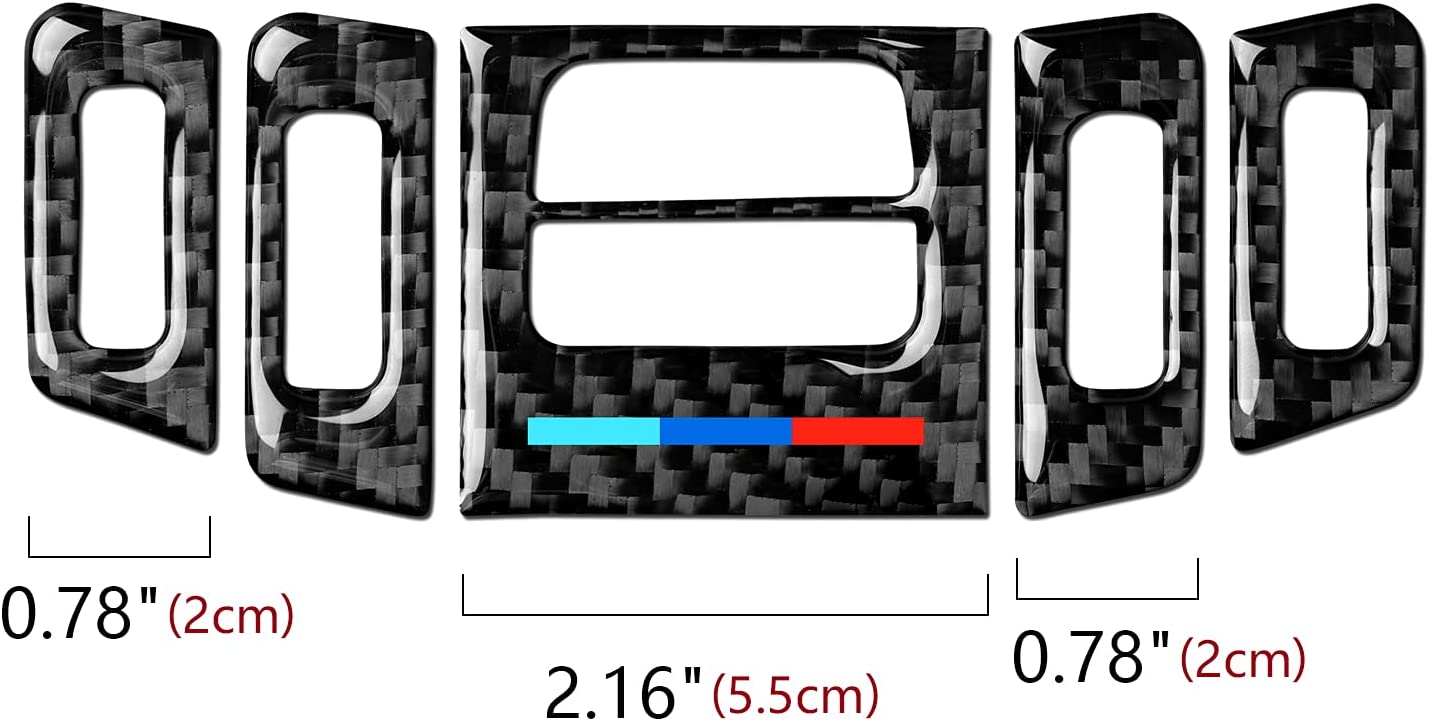 Car Center Console Panel Trim AC Vent Air Conditioner Sticker Carbon Fiber Decal fits for E90 E92 E93 2005 2006 2007 2008 2009 2010 2011 2012 Accessories - Delicate Leather