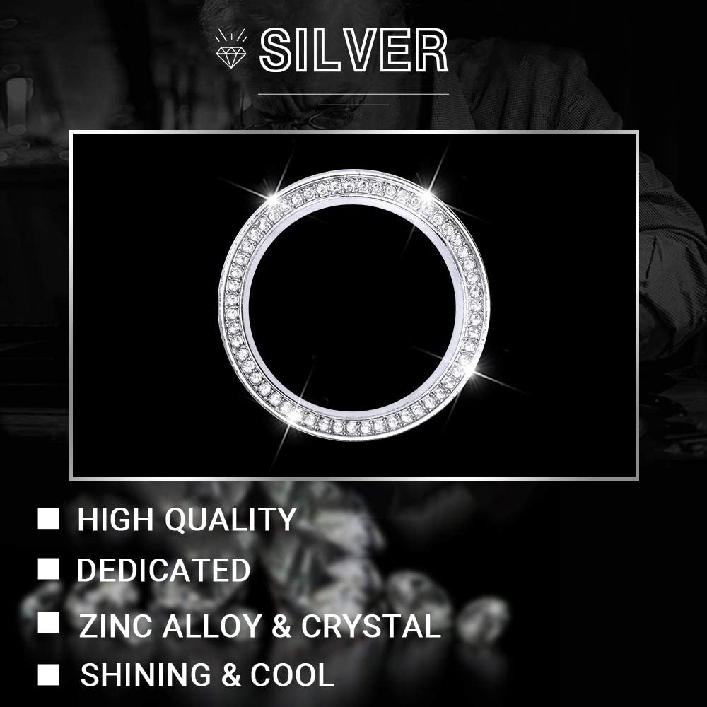 Car Interior Bling Accessories for 3 6 CX-3 CX-5 CX-9 MX-5 Miata Ignition Ring Push Start Stop Engine Decals Stickers Caps Covers Parts Decoration Men Women Zinc Alloy Crystal Silver - Delicate Leather