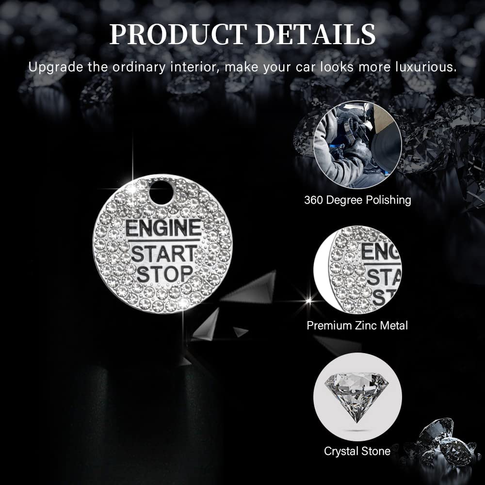 Explorer Accessories 2022 2021 2020 Bling Push Start Button Cover Sticker Auto Interior Engine Start Stop Button Decoration Accessories - Delicate Leather