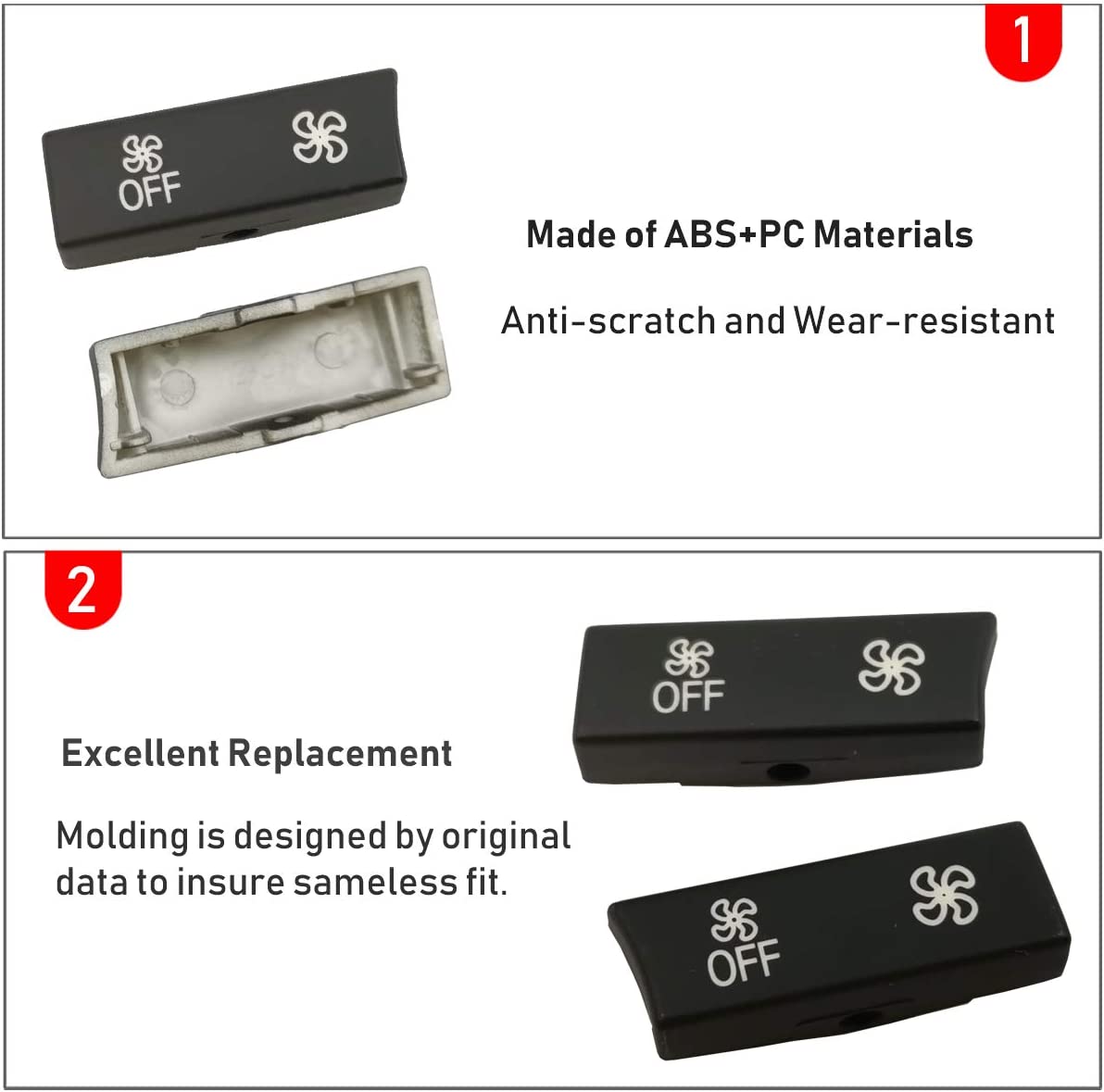 Compatible with Climate Control Button Fan Speed Button Replacement, AC Button for 5' F07/F10,6' F06/F12/F13,7' F01/F02/F04,X5 F15/M F85,X6 F16/M F86 (Only for AC Panel with 12 Buttons) - Delicate Leather