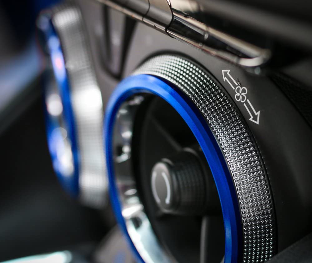 4pcs Blue Air Conditioning Air Outlet Vent Cover Ring Decor Sticker Compatible with Camaro 2017+ - Delicate Leather