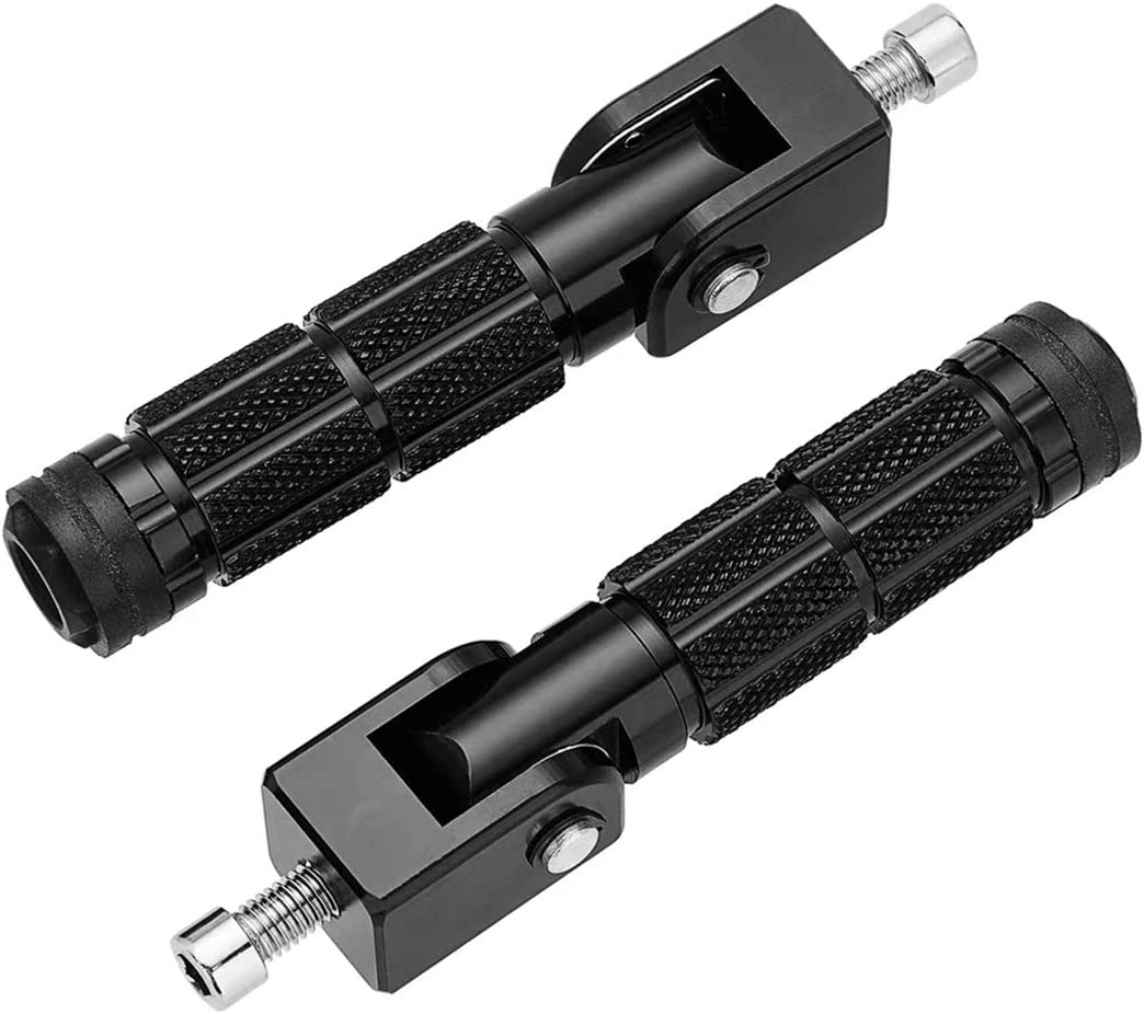 8mm CNC Motorcycle Knurled Foot pegs Front Footpeg Anti-Skid Rearsets Footrest Passenger Pedal Universal - Delicate Leather