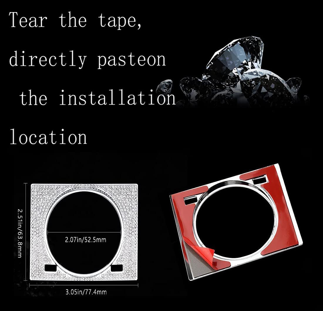 Bling Clock Frame Cover Sticker Compatible with RX 350 450h Car Interior Decoration Parts Decals Silver Crystal for Accessories - Delicate Leather