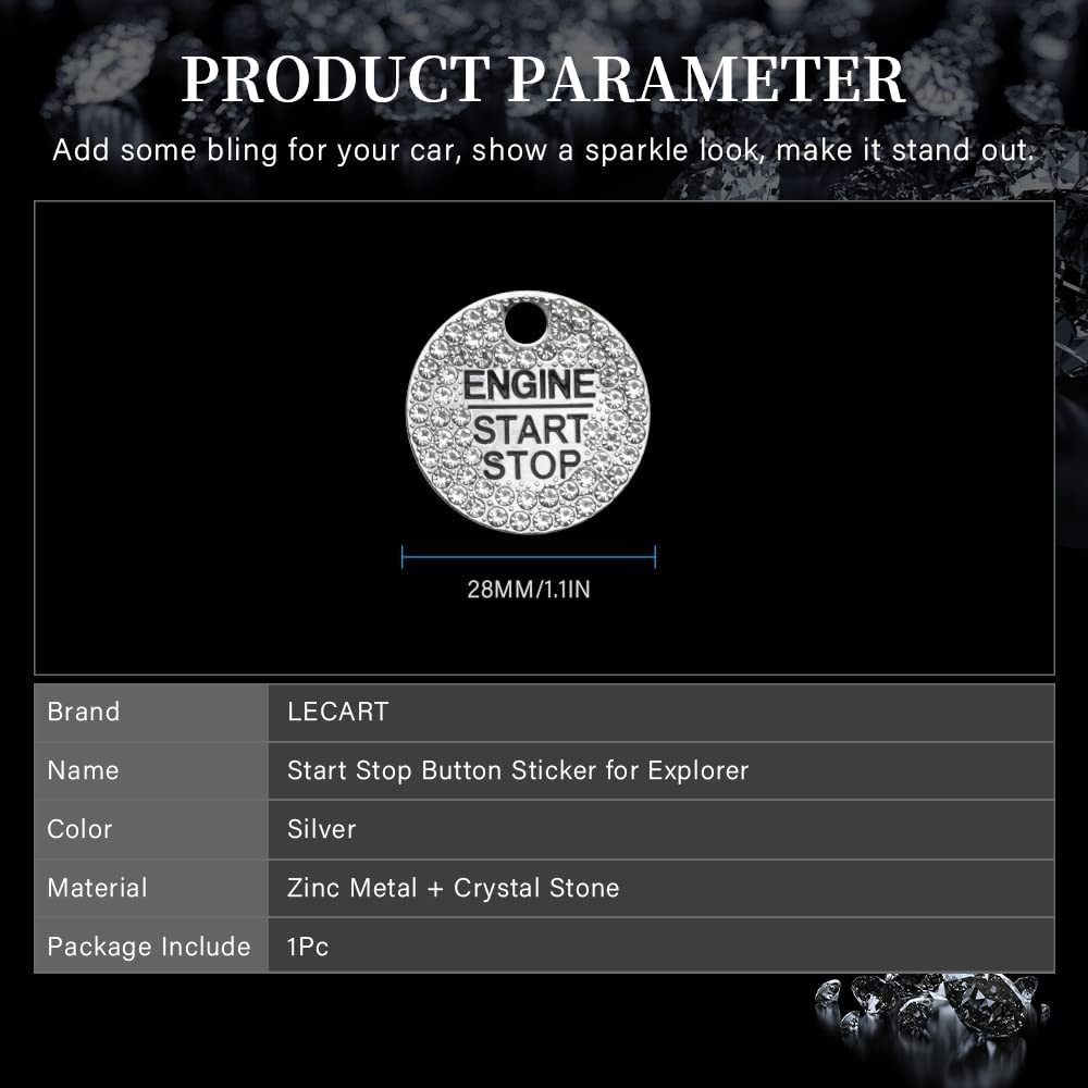 Explorer Accessories 2022 2021 2020 Bling Push Start Button Cover Sticker Auto Interior Engine Start Stop Button Decoration Accessories - Delicate Leather