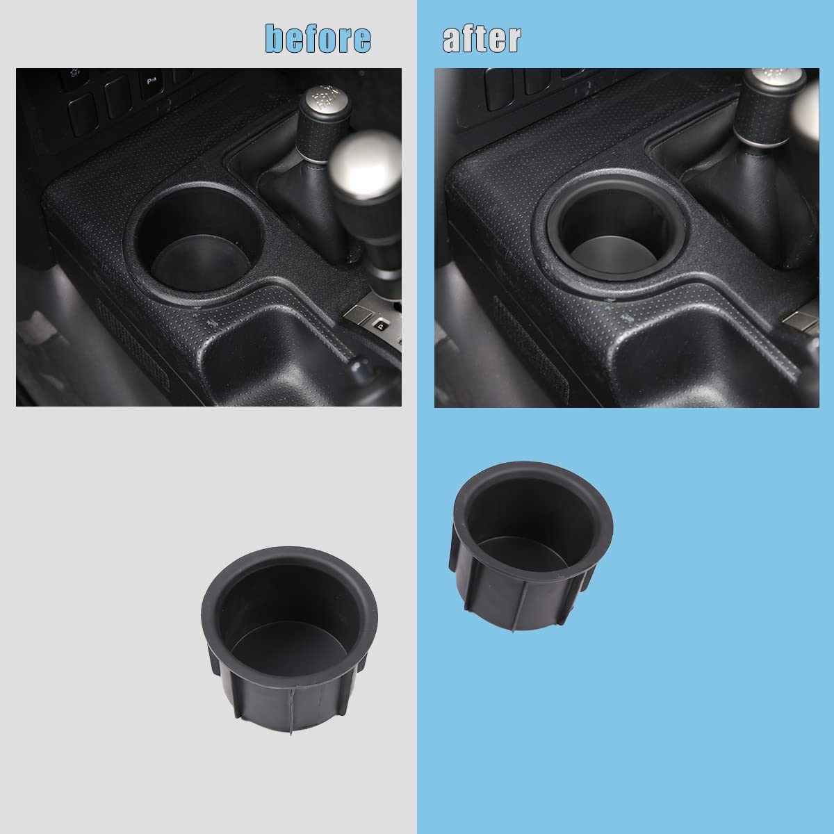 FJ Cruiser 2007-2021 car center console side outlet storage bag trunk storage box (Central control cup holder storage box) - Delicate Leather