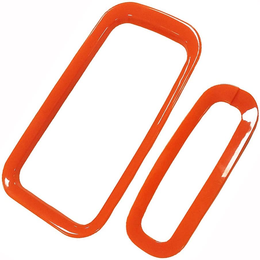 4PCS Interior Accessories Decoration Cover Trim Kit Front+Rear Water Cup Holder Trim Gear Shift Box Trim Transfer Case Trim Compatible with Wrangler JK JKU 2011-2018 4-Door (Orange) - Delicate Leather