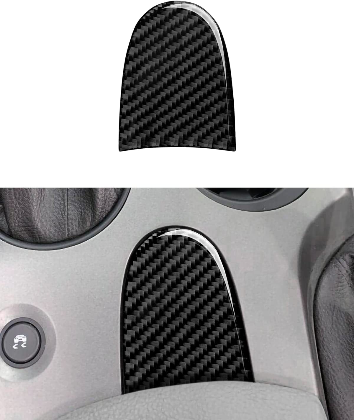 Car Gear Shift Panel Sticker Decal Interior Trim Cover Compatible with C6 2005 2006 2007 Car Decoration Accessories - Delicate Leather