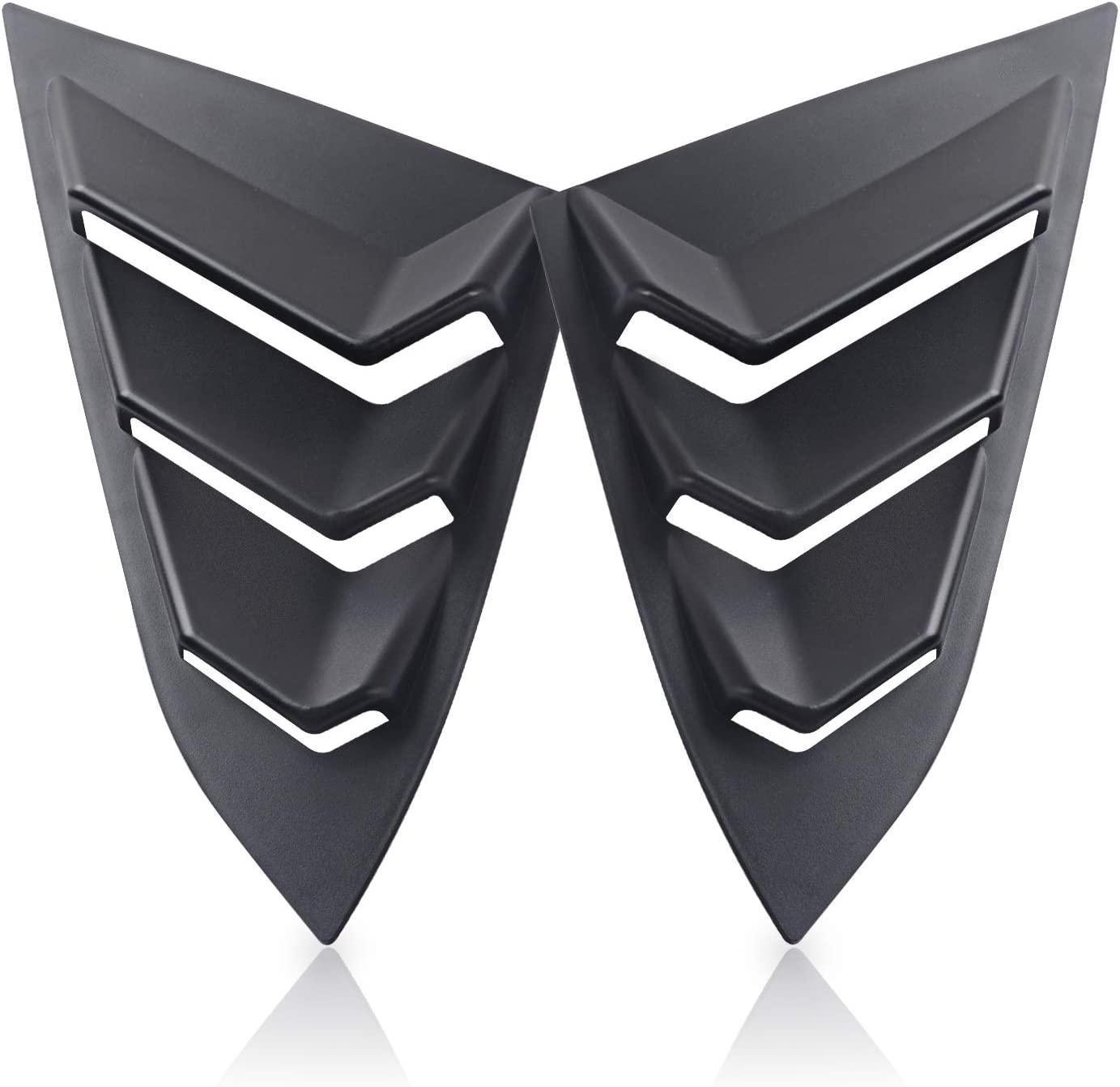 10th Gen Civic Racing Style Rear Side Window Louvers Air Vent Louvers Scoop Cover Blinds Compatible with 2016-2021 Honda Civic Sedan - Delicate Leather