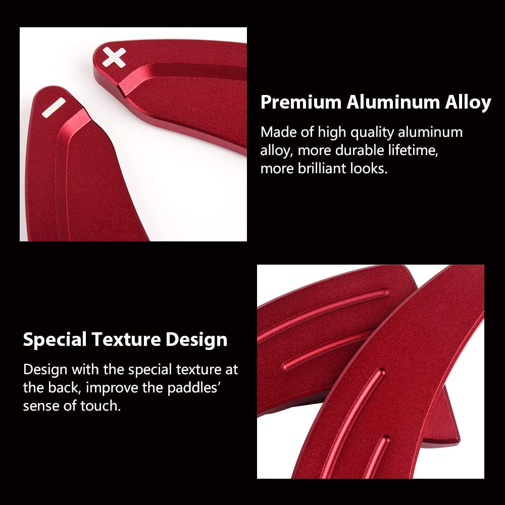 2Pcs Steering Wheel Shift Paddles Metal Shift Paddle Blade Steering Paddle Shifter Extension Interior Cover Trim Decoration Accessory for Grand Cherokee 2014 2015 2016 2017 2018 2019 2020 - Delicate Leather