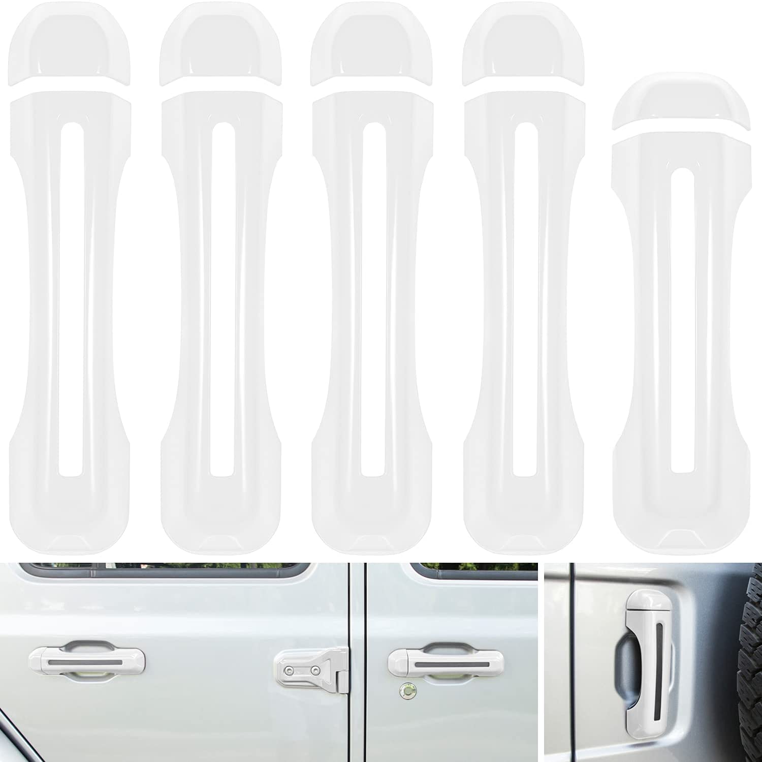 Door Handle Inserts Cover Trim+Tailgate Handle Cover for 2018-2022 Jeep Wrangler JL JLU Sports Sahara Freedom Rubicon Unlimited Gladiator JT 2-Door & 4-Door Exterior Accessories - Delicate Leather