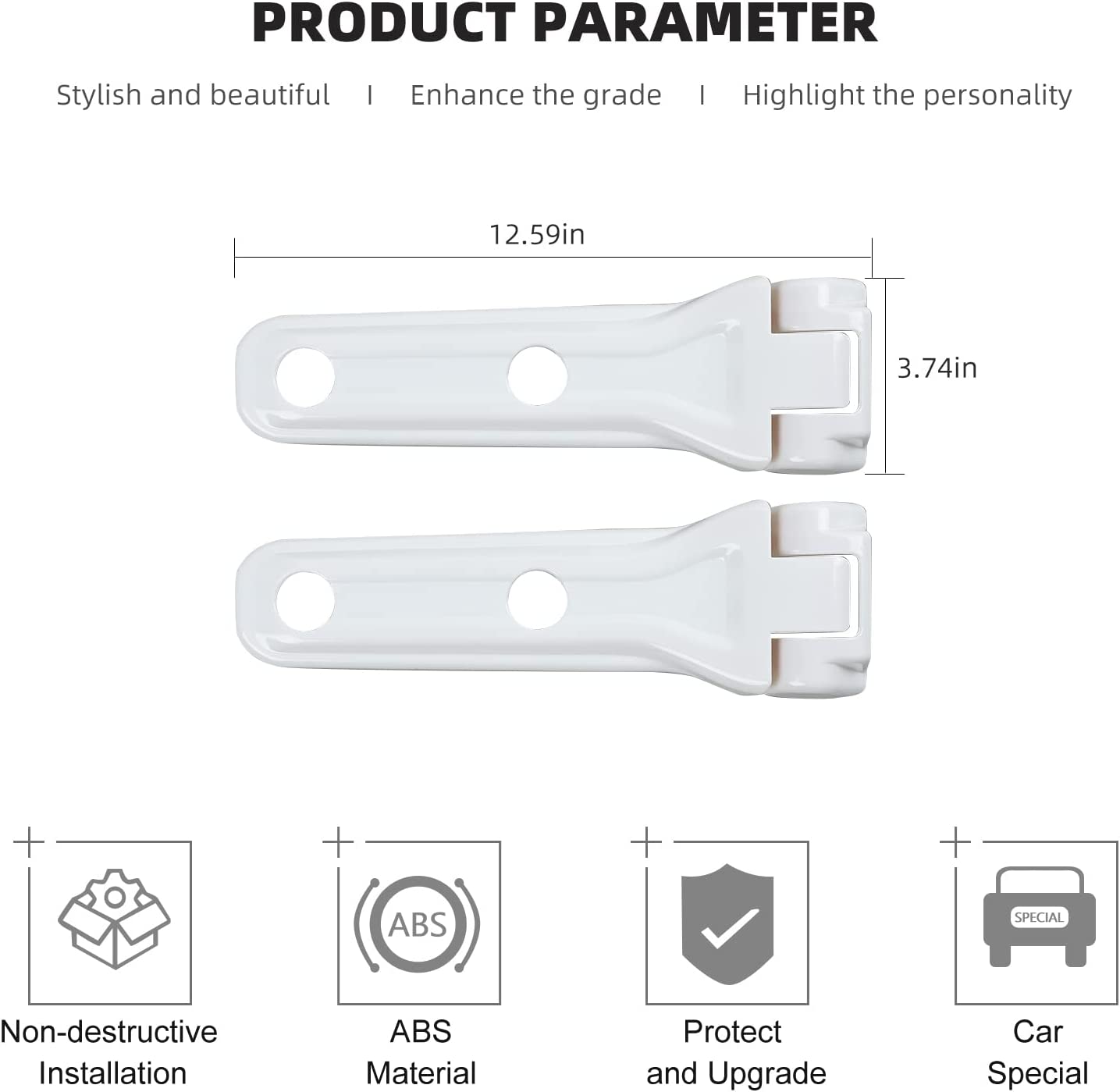 Tailgate Hinge Cover Spare Tire Bracket Rear Door Liftgate Trim Exterior Accessories for Wrangler JL JLU 2018-2022 UP Sport X Sahara Rubicon (White) - Delicate Leather