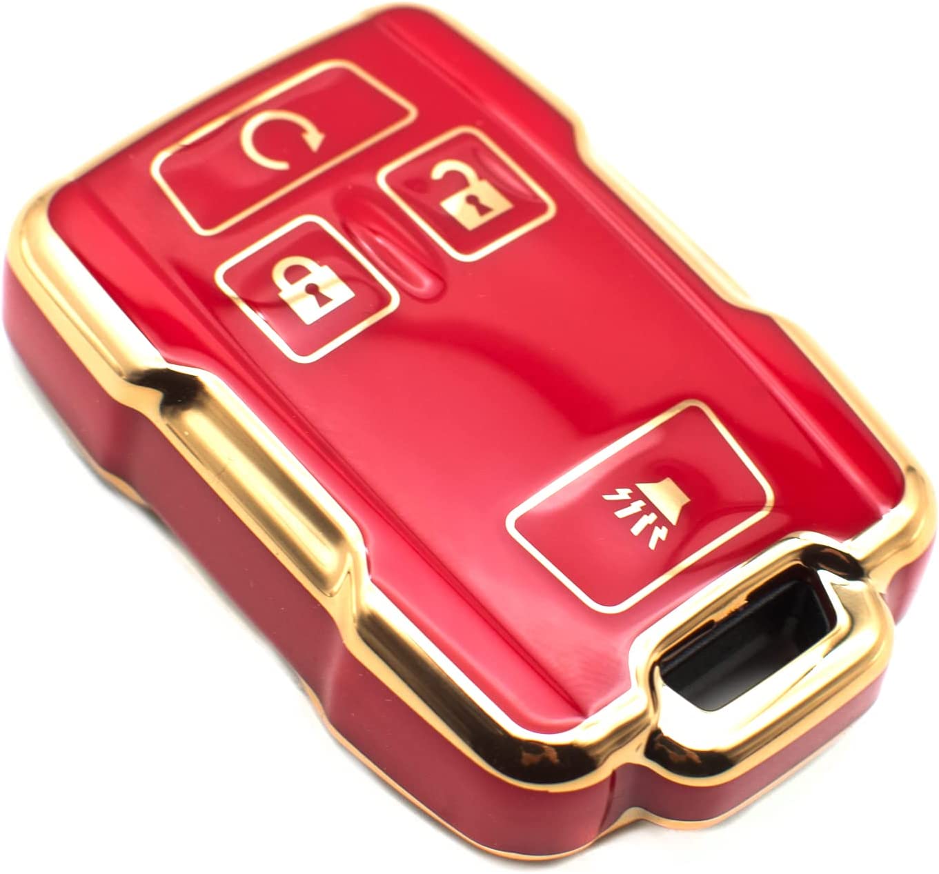 Key Fob Cover Compatible with Colorado Silverado Silverado Suburban Tahoe Canyon Sierra 1500 2500 TPU Remote Keyless Key Fob Case Protection Shell Accessories - Delicate Leather