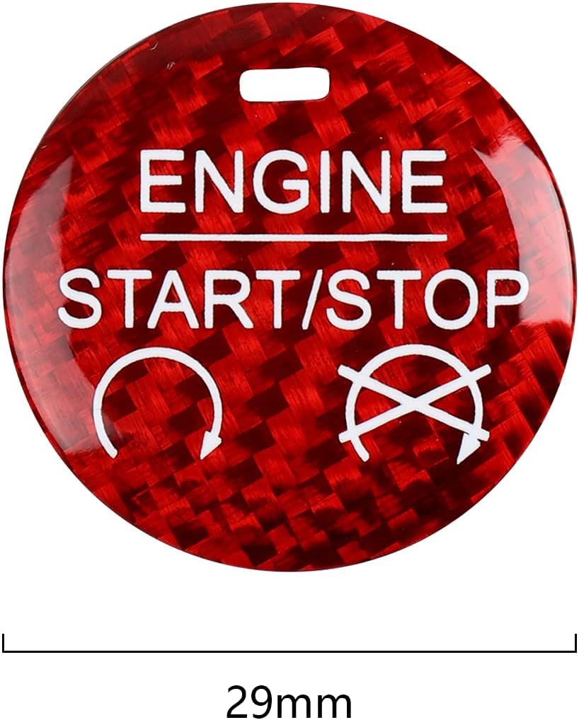 Carbon Fiber Car Engine Start Stop Button Sticker Decal Interior Trim Cover for Mustang 2015 2016 2017 2018 2019 2020 Accessories - Delicate Leather