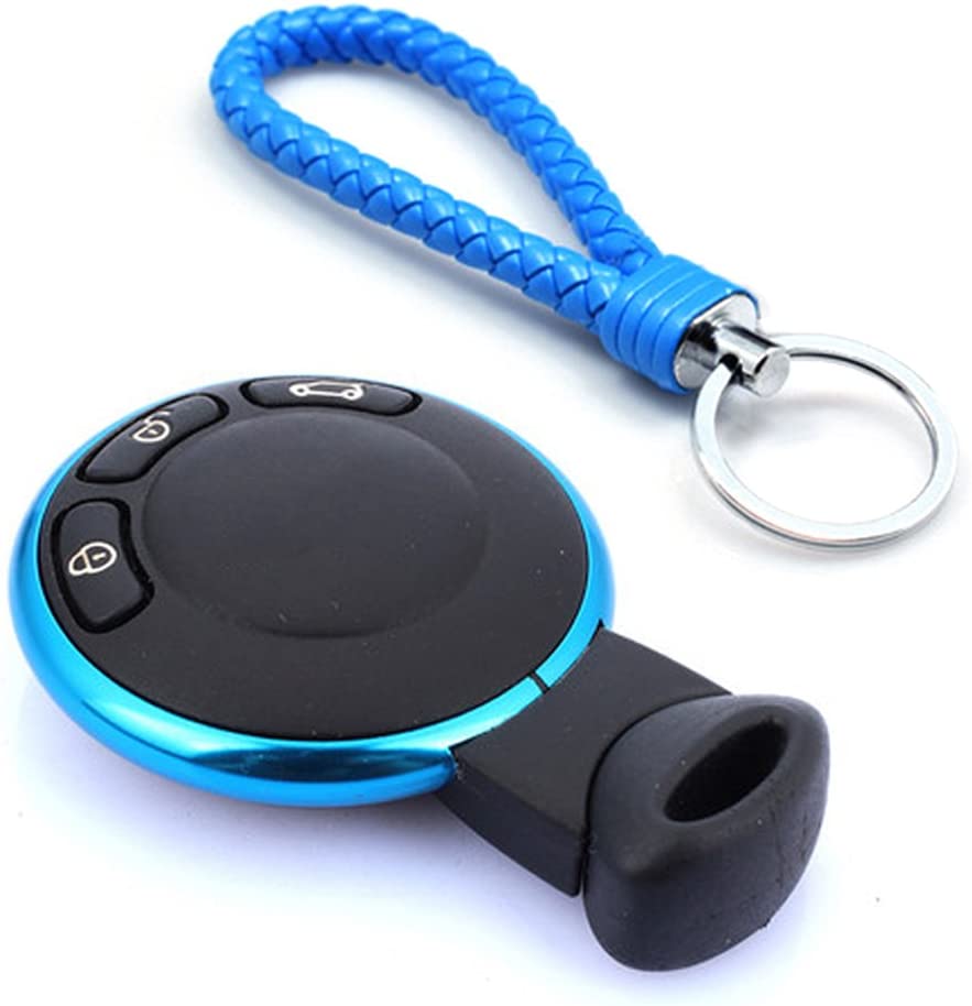 Aluminum Remote Control Key Ring with Keychain Protective Ring Replacement Key Fob Ring Rim Trim Cover Car Key Decoration Accessories - Delicate Leather