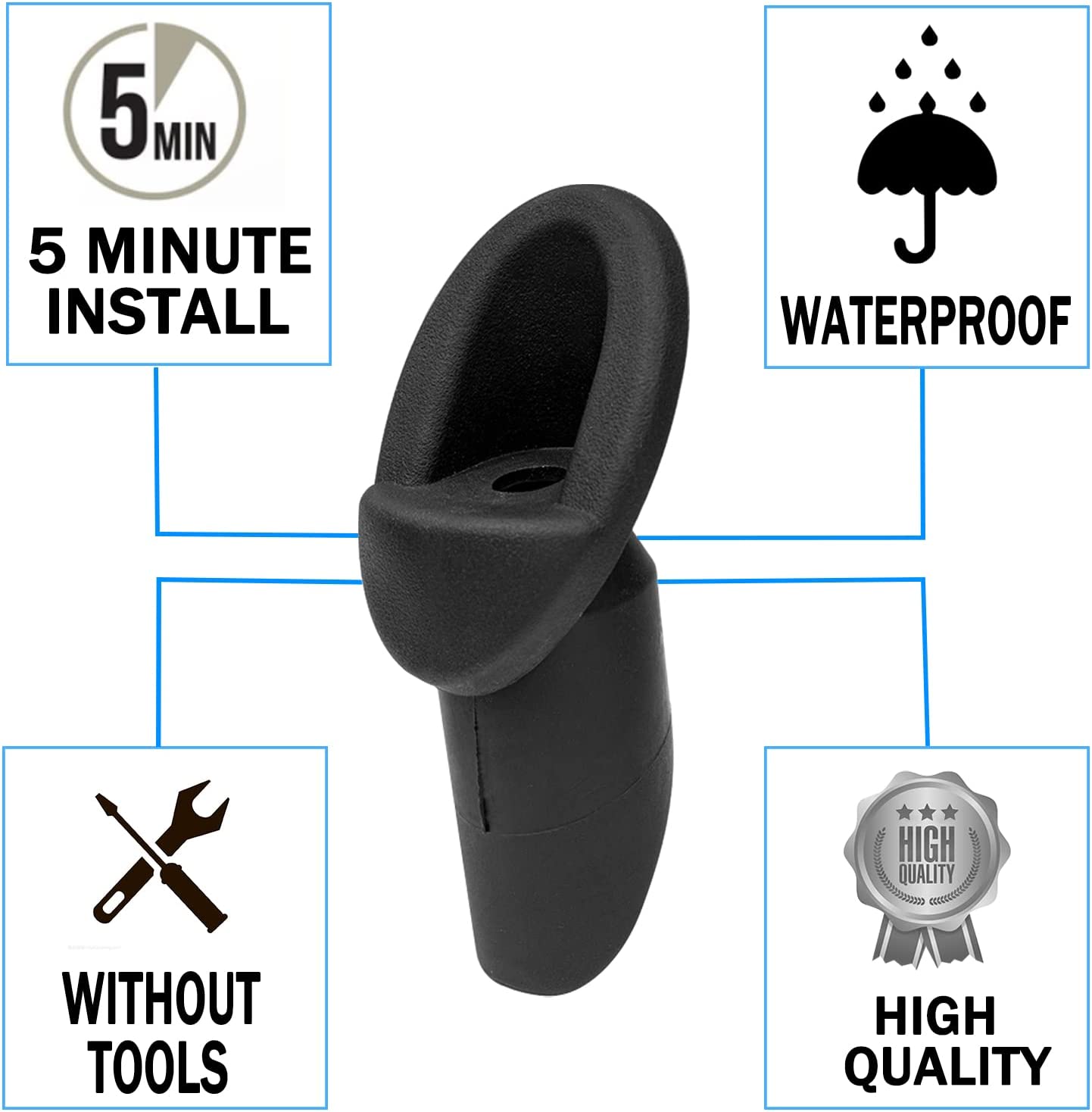 Antenna Ornament Replacement for 2007 2008 2009 2010 2011 2012 2013 Tundra Accessories, 86392-0C040 Tundra Manual Radio Antenna Mounted Base Bezel - Delicate Leather