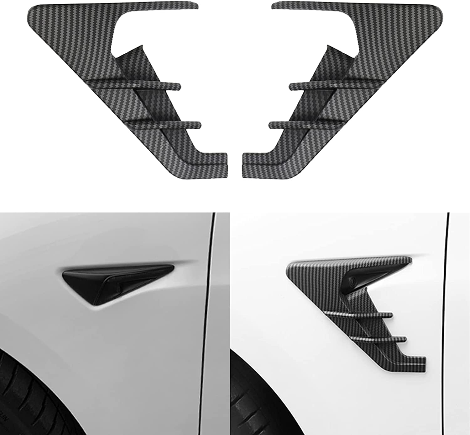 Side Camera Indicator Protection Cover Decoration Modification Accessories fit for Autopilot 2.0-3.0 - Delicate Leather