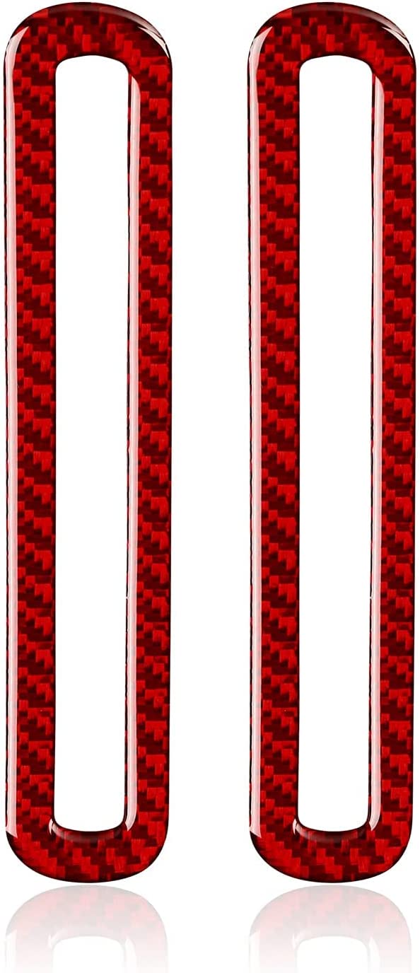 Carbon Fiber Car Door Air Conditioner Outlet Vent Sticker Decal Interior Trim Cover for Mustang 2015 2016 2017 2018 2019 2020 Accessories - Delicate Leather