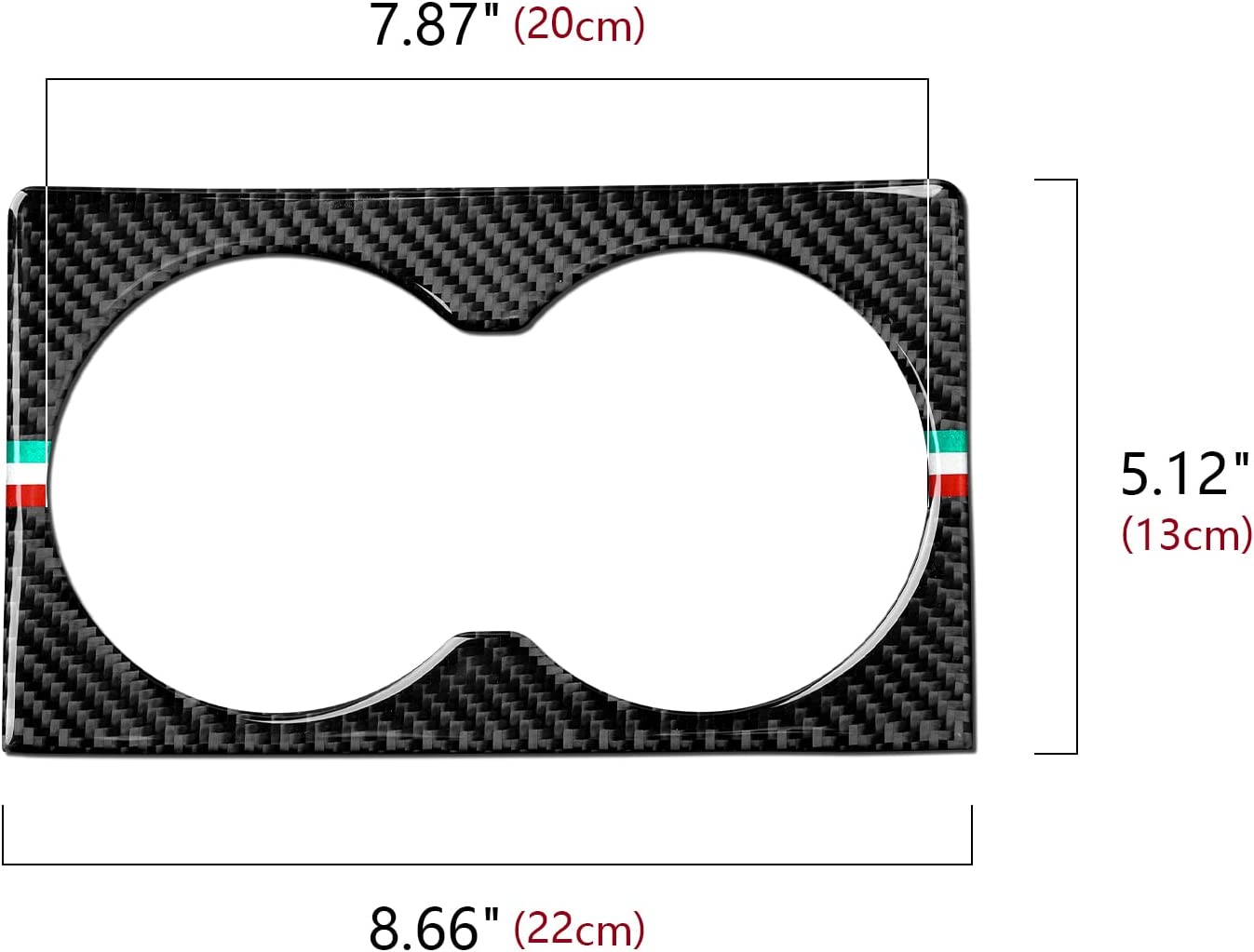Car Cup Holder Frame Cover Trim Rear Row Carbon Fiber Decals Sticker Compatible with Giulia 2007 2008 2009 Auto Accessories - Delicate Leather