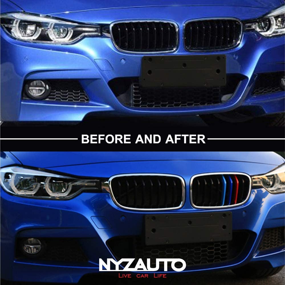 M-Colored Stripe Grille Insert Trims Compatible with 2014-up F22 F23 2-Series 228i 230i 235i 220i Grill Insert Stripes (8 Beam) - Delicate Leather