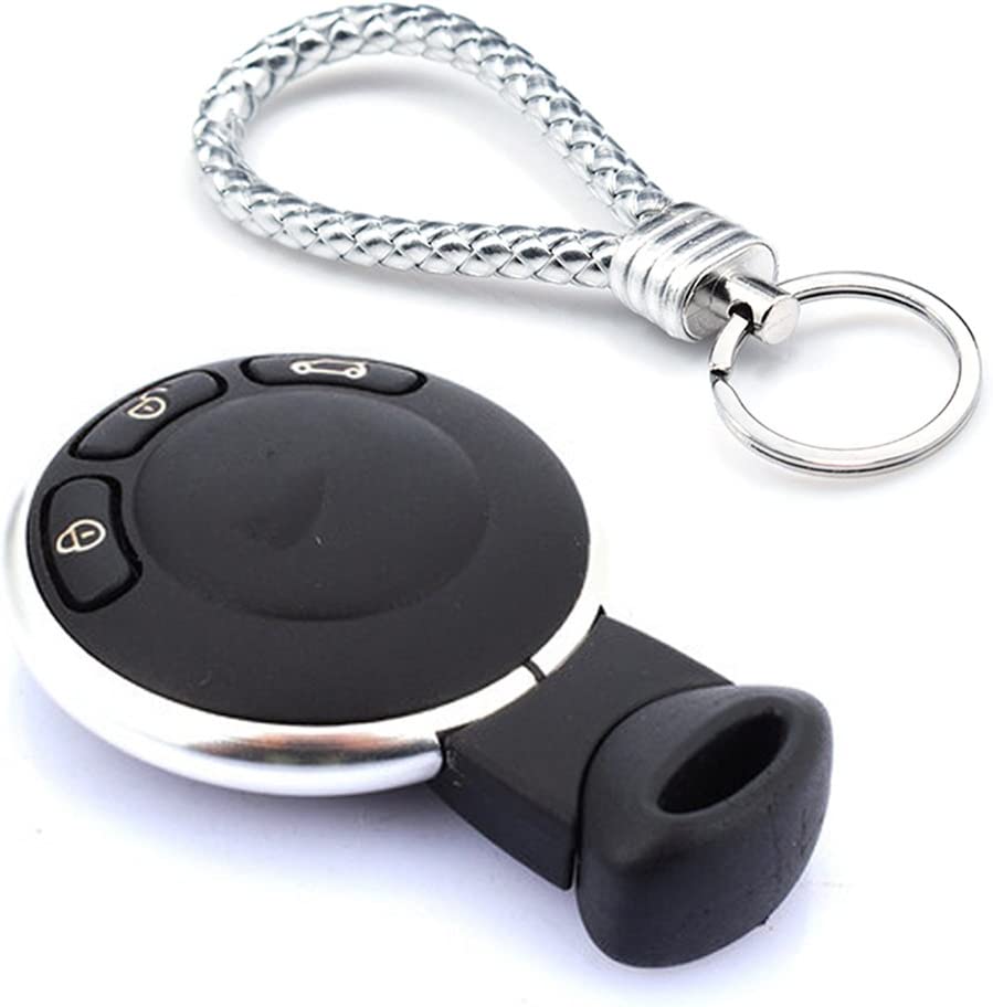 Aluminum Remote Control Key Ring with Keychain Protective Ring Replacement Key Fob Ring Rim Trim Cover Car Key Decoration Accessories - Delicate Leather