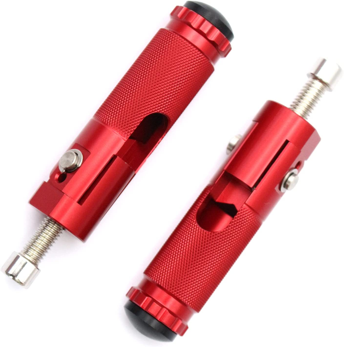 8mm CNC Motorcycle Knurled Foot pegs Front Footpeg Anti-Skid Rearsets Footrest Passenger Pedal Universal - Delicate Leather