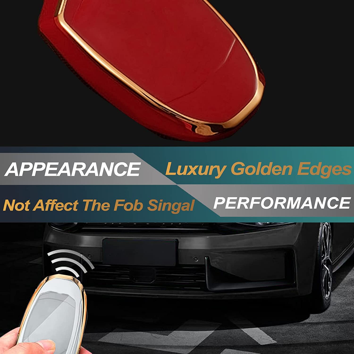 Key Fob Cover Compatible with Colorado Silverado Silverado Suburban Tahoe Canyon Sierra 1500 2500 TPU Remote Keyless Key Fob Case Protection Shell Accessories - Delicate Leather