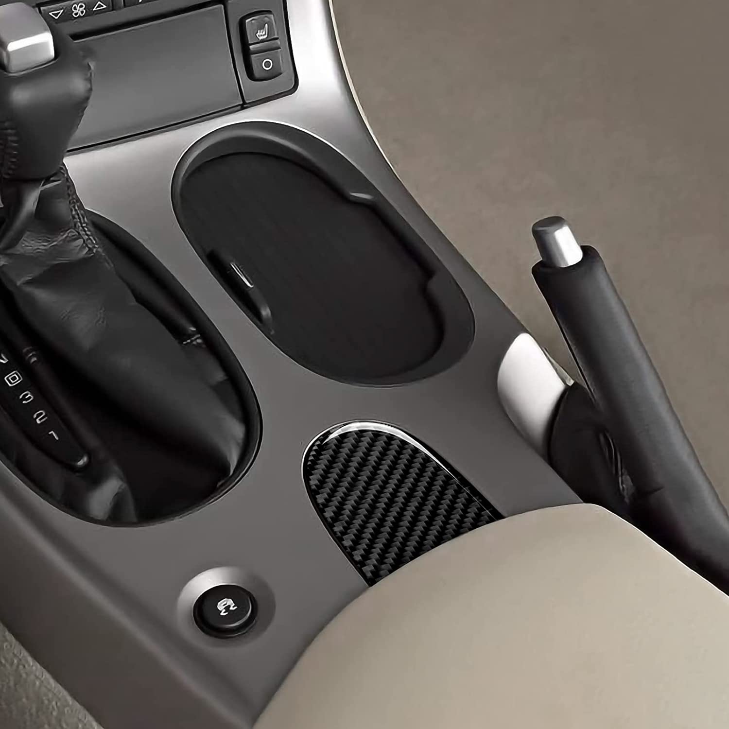 Car Gear Shift Panel Sticker Decal Interior Trim Cover Compatible with C6 2005 2006 2007 Car Decoration Accessories - Delicate Leather