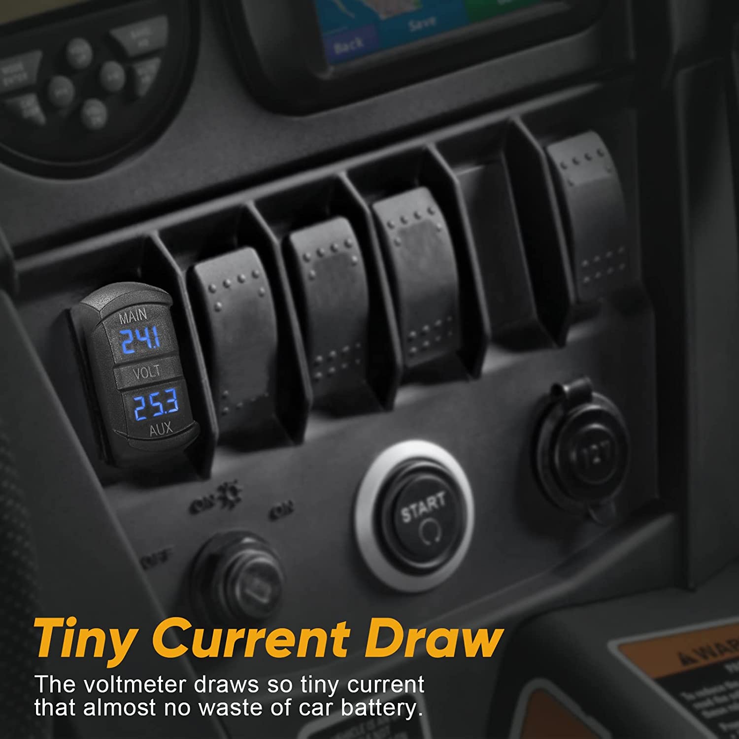 7 Pin Momentary Laser Rocker Switch Winch in/Out Waterproof DC 20A 12V/10A 24V Black Shell/ON-Off-ON DPDT Illuminated Rocker Switch Compatible with Auto Truck Boat Marine Off Road - Delicate Leather