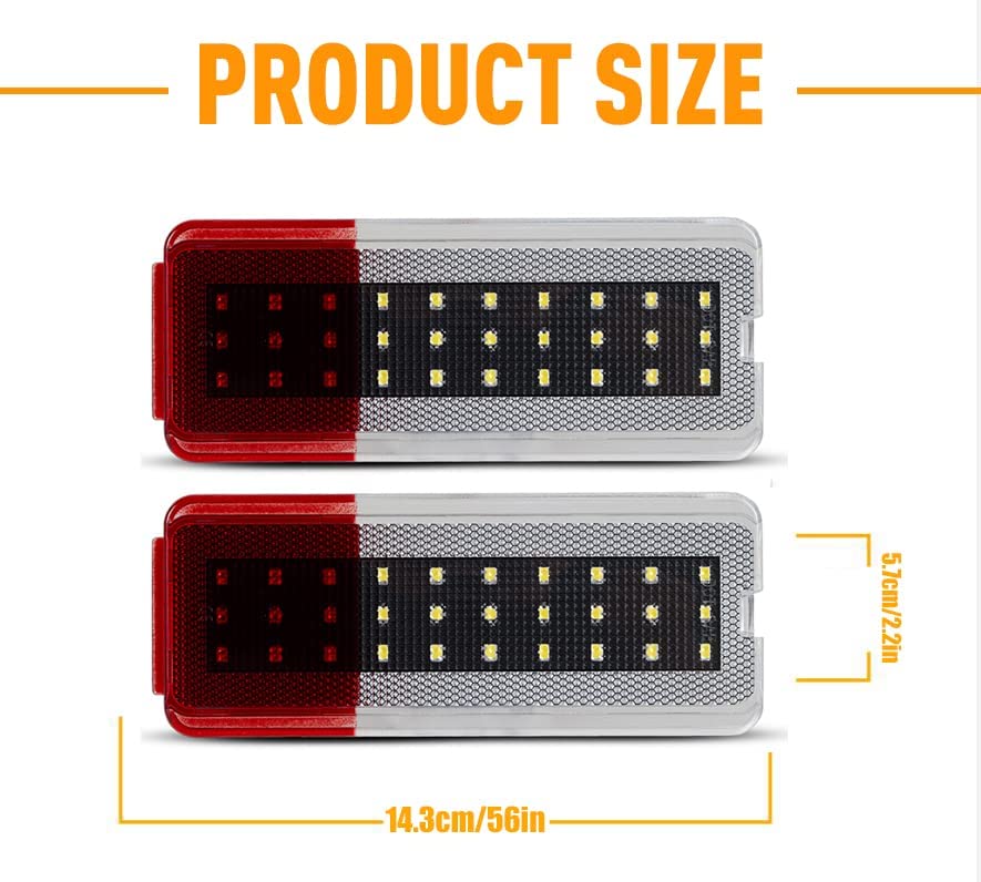 LED Interior Door Reflector Panel Courtesy light Door Light Warning Light Lamp Assembly Compatible with Ford (1999-2007 SuperDuty F250 F350 F450 F550 Super Duty & 2000-2005 Excursion),F81Z-2523820-AA - Delicate Leather