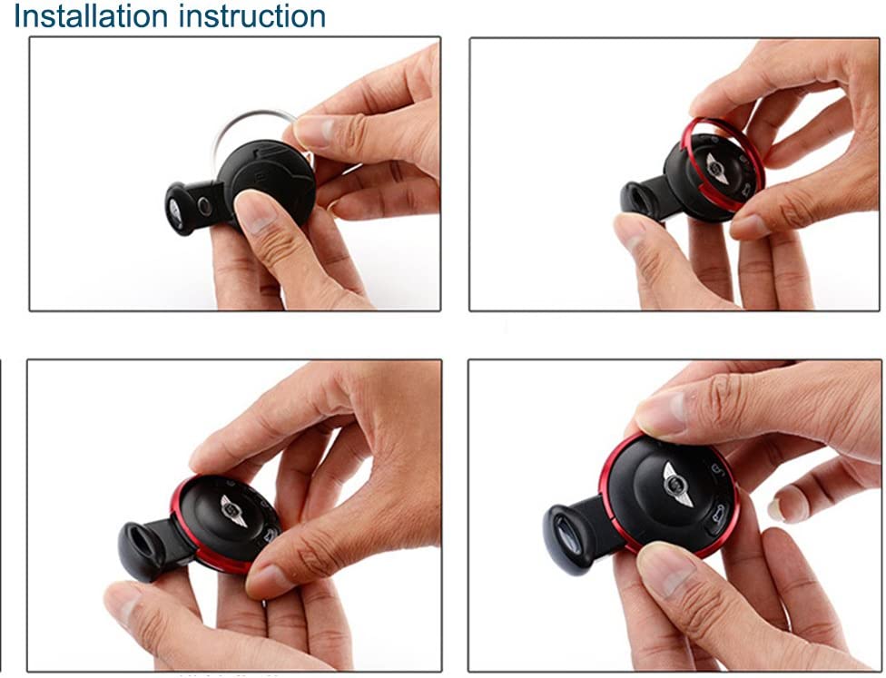 Aluminum Remote Control Key Ring with Keychain Protective Ring Replacement Key Fob Ring Rim Trim Cover Car Key Decoration Accessories - Delicate Leather