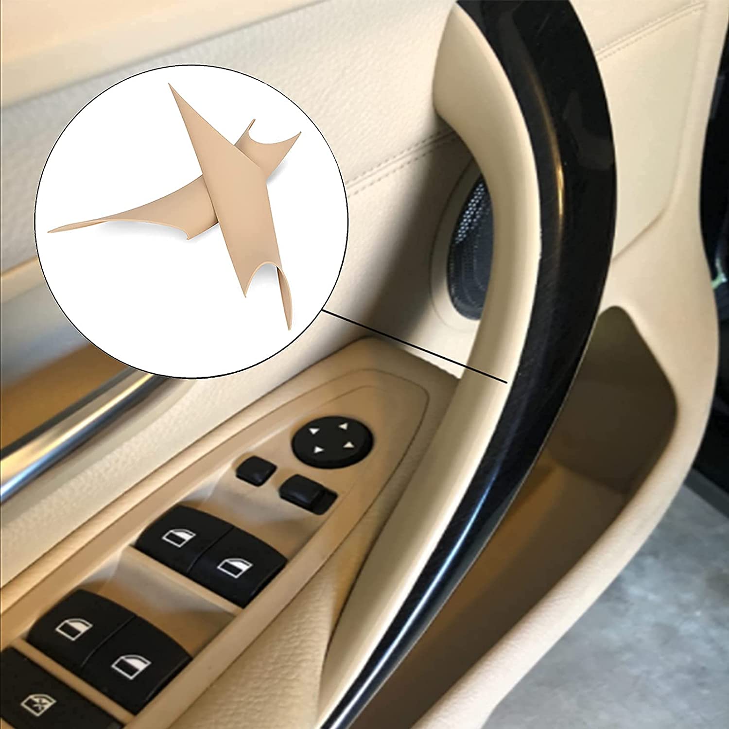 Front Interior Inner Inside Door Pull Handle Grab Cover Trim Compatible with 320,328,330,335,M3 F30/F31/F34/F80 2012-2018 and 428, 435,M4 F32/F33/F36/F82/F83 2014-2017 Replace 51417279311
