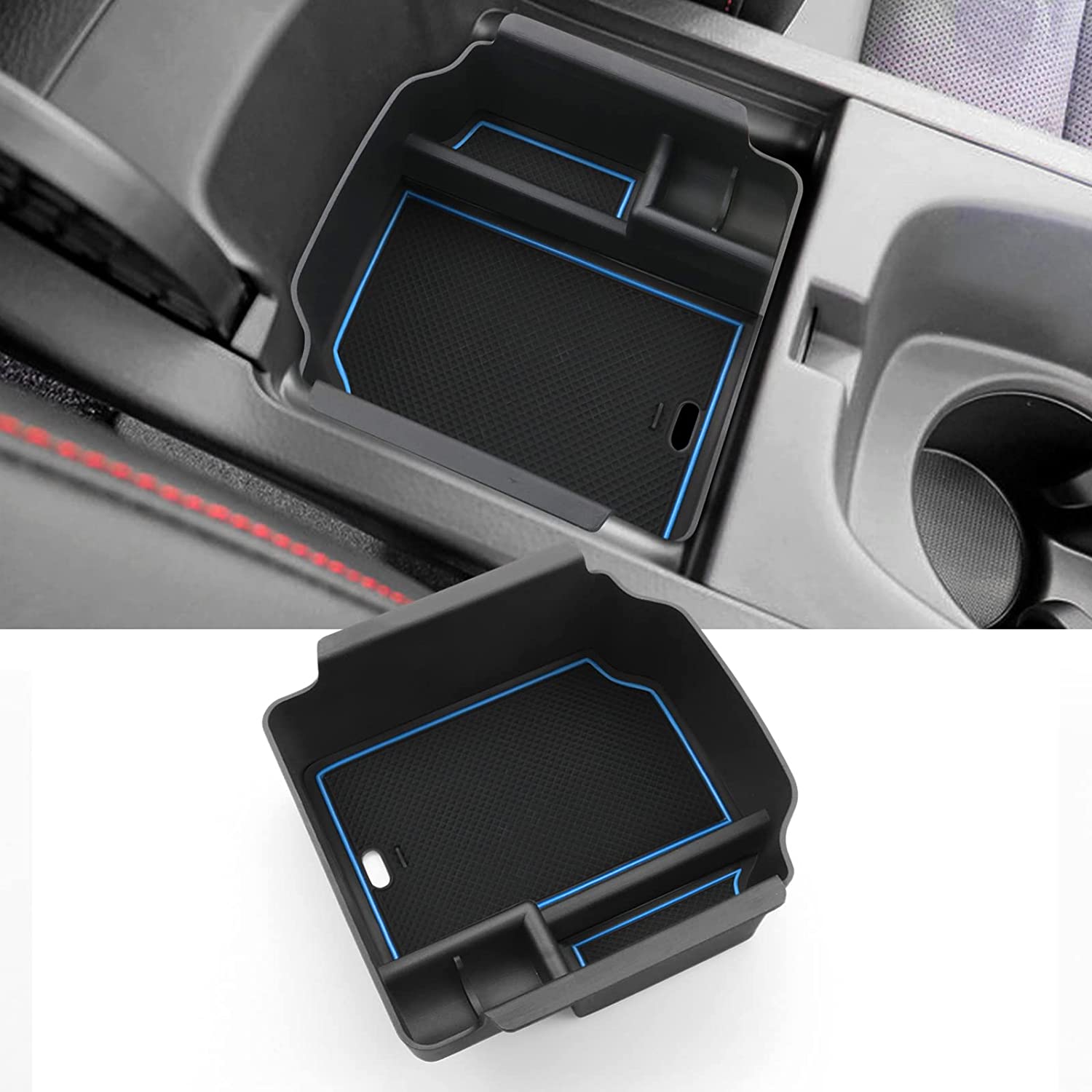 Console Tray for 2023 Integra, Civic Si Armrest Tray Console Insert Tray for Civic Si 2022 Storage Manual Gearbox Armrest Storage Box Black - Delicate Leather