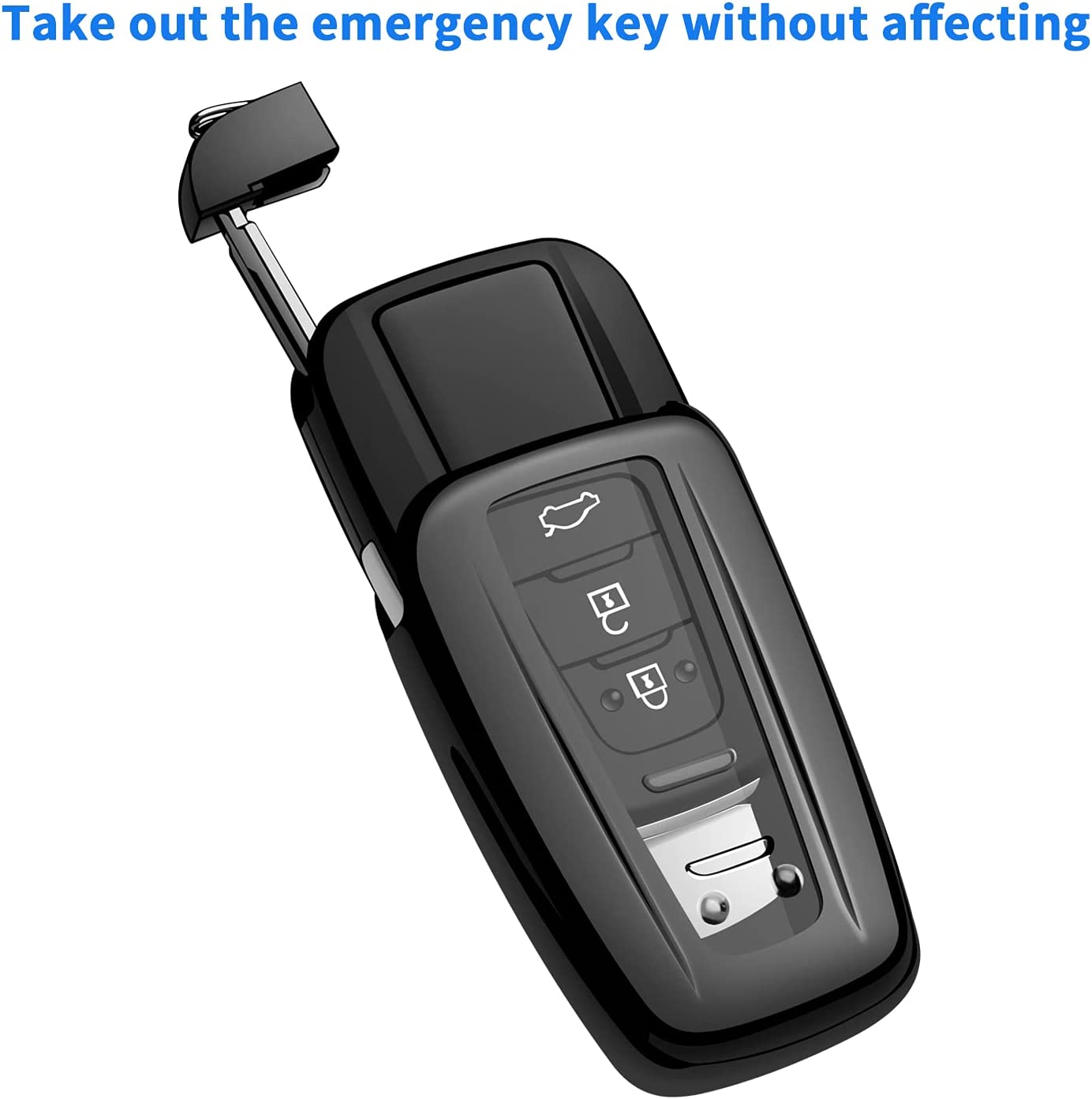 Toyota Key Fob Cover with Keychain Soft TPU Key Shell Case,For 2020-2022 Highlander 2018-2022 RAV4 Camry C-HR Corolla Avalon Prius GT86 Smart Key - Delicate Leather