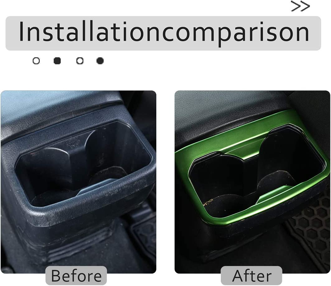 Car ABS Inner Look Interior Rear Seat Armrest Cup Holder Cover Trim Stickers - Delicate Leather