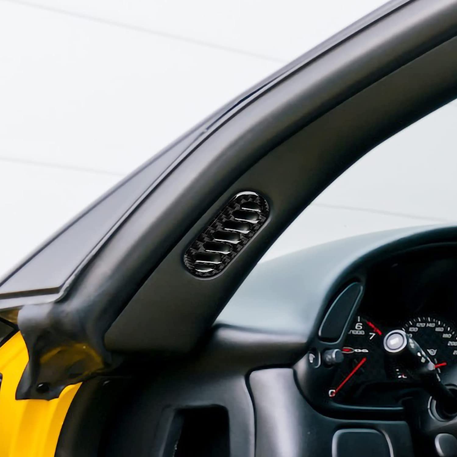Carbon Fiber Door A-Pillar Air Outlet Sticker Decal Interior Trim Cover for C5 1998 1999 2000 2001 2002 2003 2004 Accessories - Delicate Leather