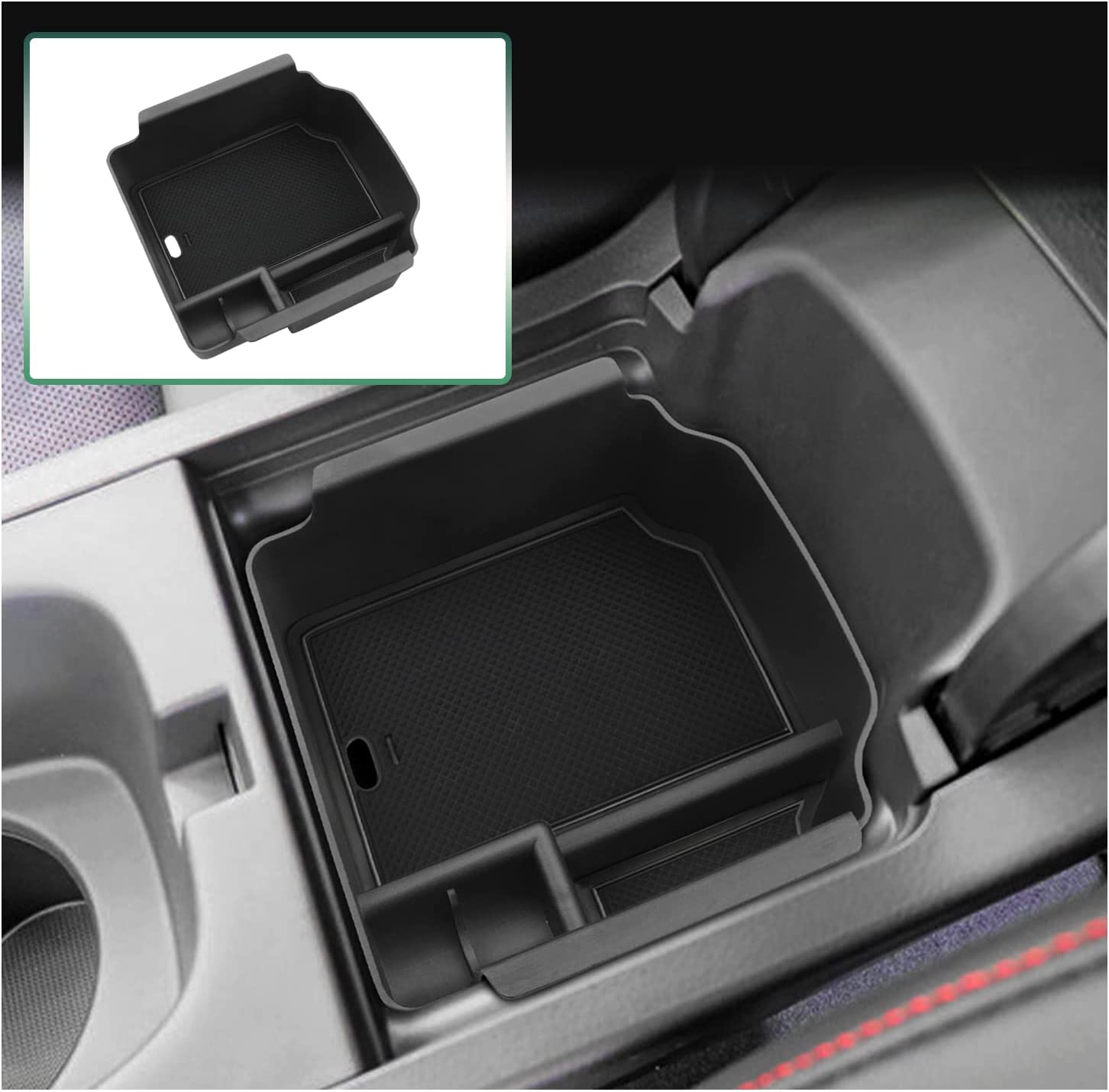 Console Tray for 2023 Integra, Civic Si Armrest Tray Console Insert Tray for Civic Si 2022 Storage Manual Gearbox Armrest Storage Box Black - Delicate Leather