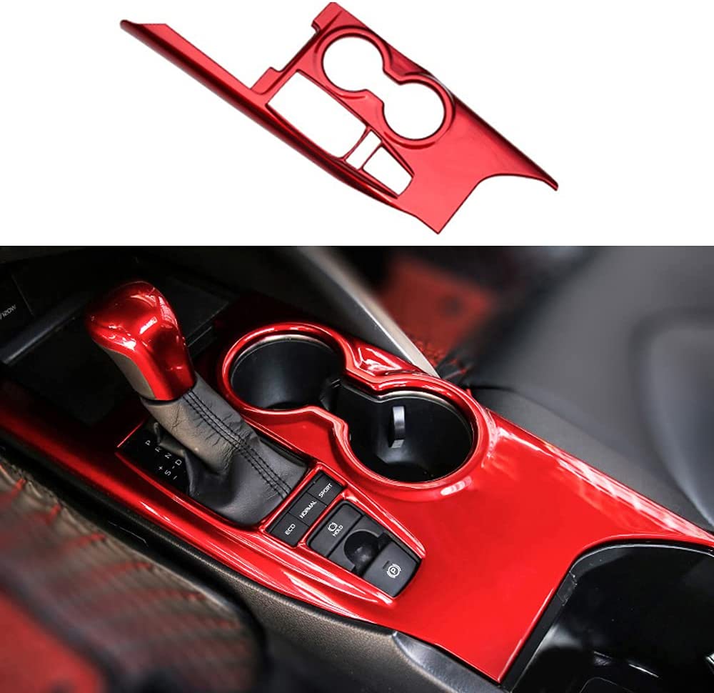 1Pcs Lacquer Black ABS Gear Shift Knob Console Panel Trims Cover Cup Holder Decor Sticker Compatible with SE 2018 2019 2020 2021 2022 2023-Without Seat Heater Switch