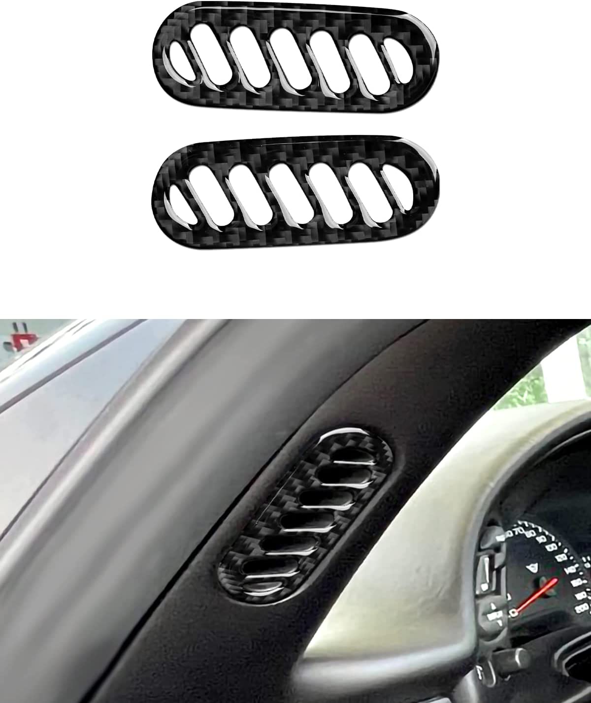 Carbon Fiber Door A-Pillar Air Outlet Sticker Decal Interior Trim Cover for C5 1998 1999 2000 2001 2002 2003 2004 Accessories - Delicate Leather