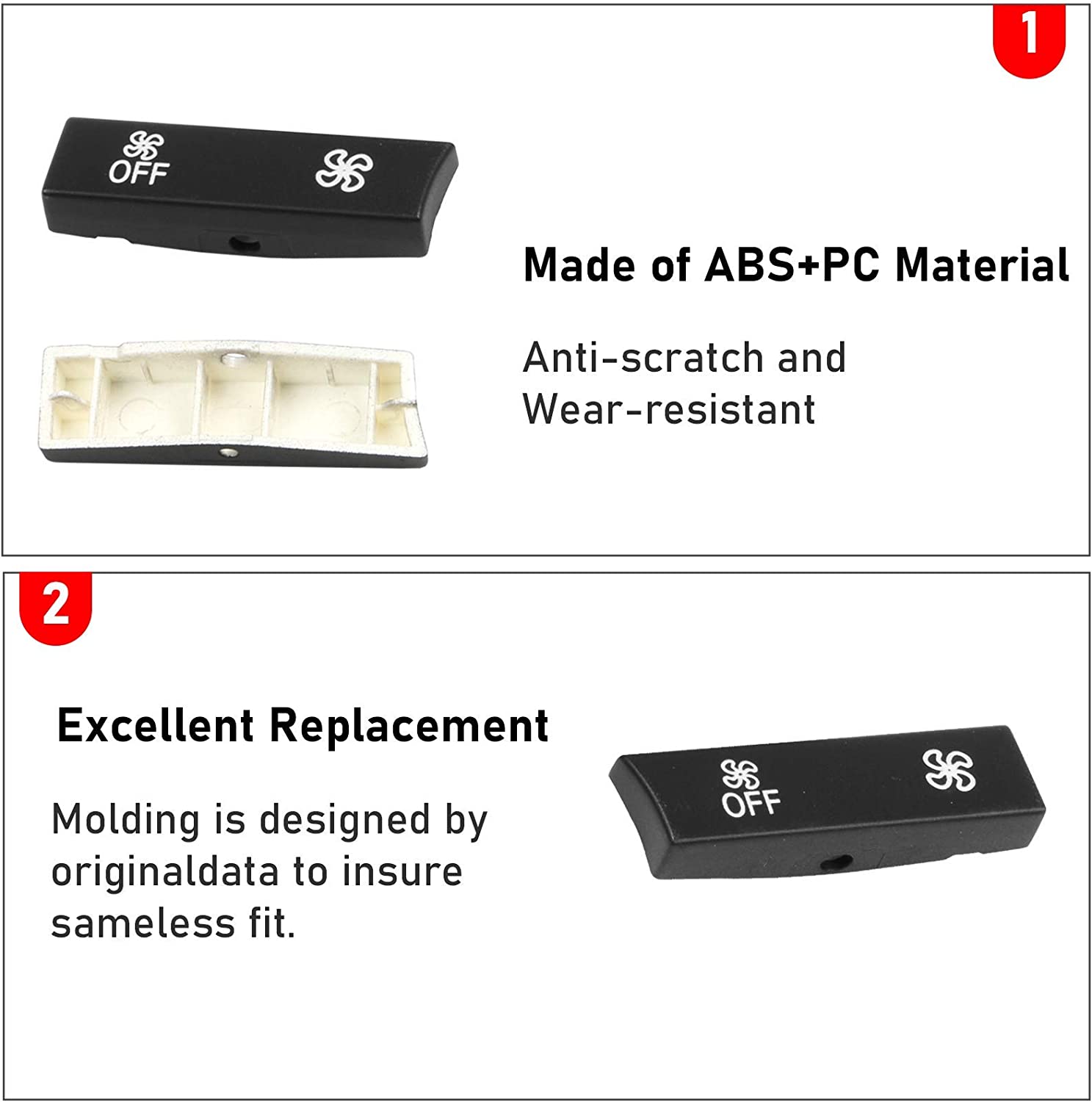 Compatible with Fan Speed Button A/C Climate Control Button Replacement, Compatible with BMW 5’F07/F10, 6’F06/F12/F13, 7’F01/F02, X5 F15/F85,X6 F16/F86 (Only for AC Panel with 14 Buttons) - Delicate Leather