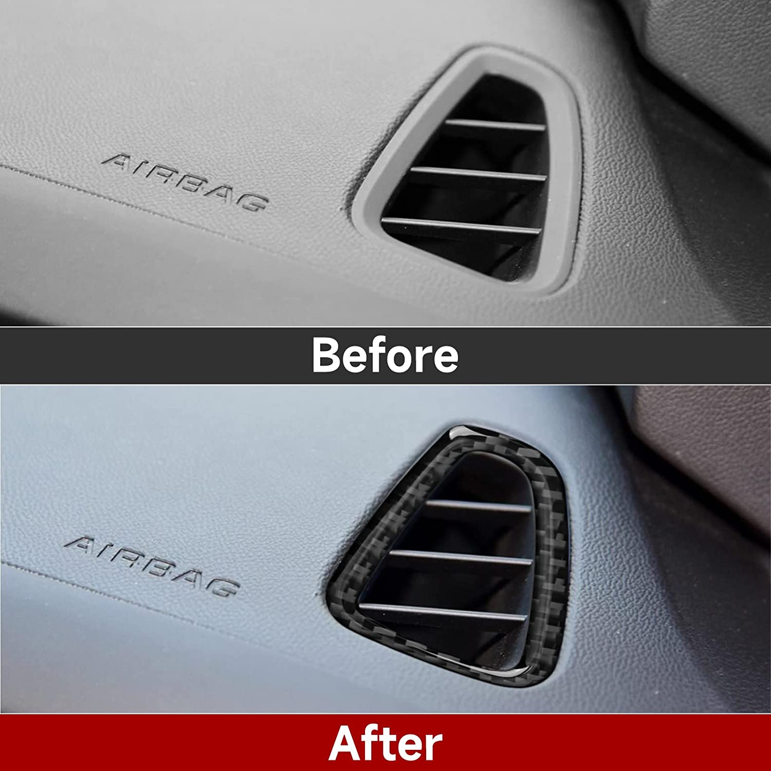 Car Air Conditioner Outlet Sticker Decal Carbon Fiber Interior Trim Cover - Delicate Leather