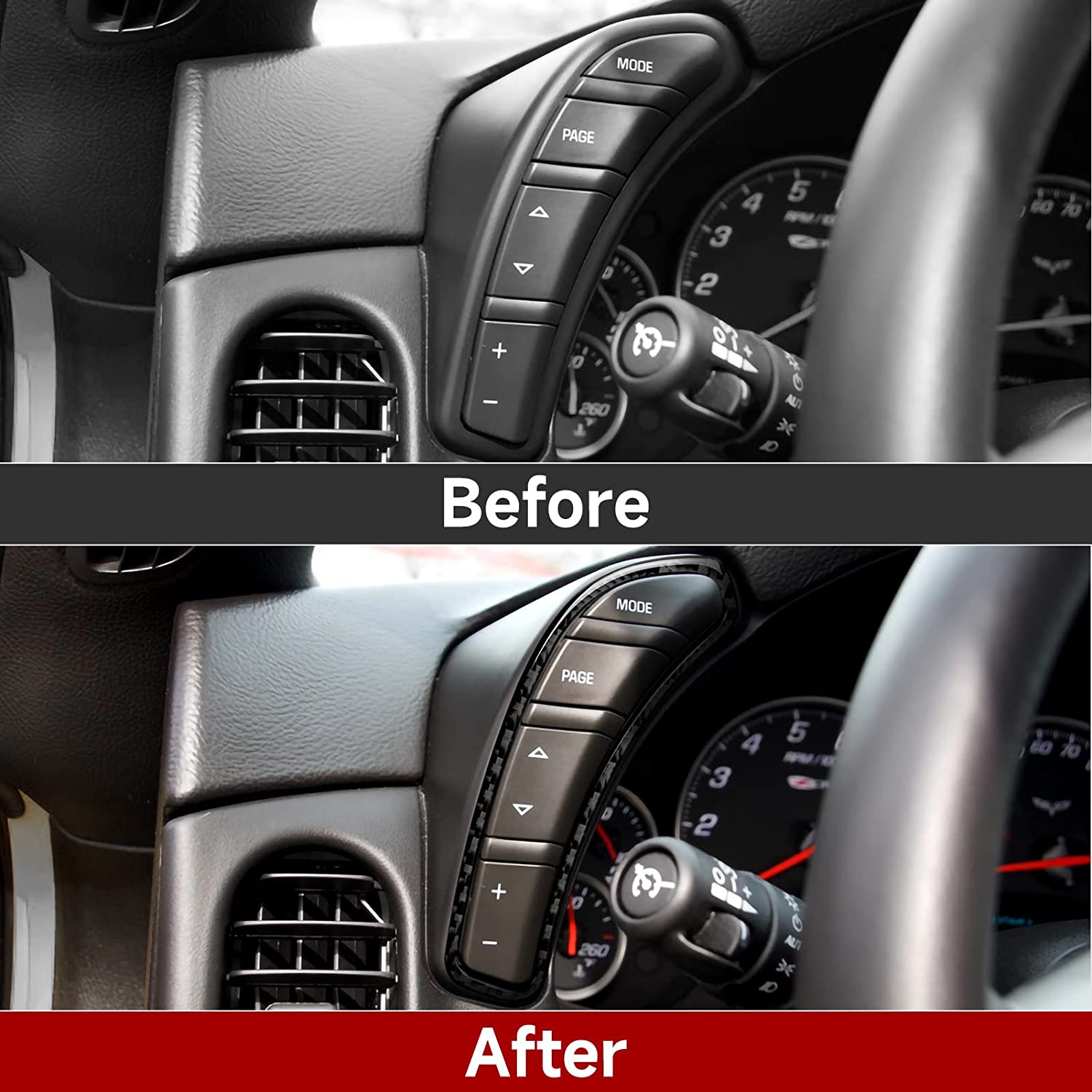 Car Speedometer Frame Sticker Decal Carbon Fiber Interior Trim Cover for C6 2005 2006 2007 Car Accessories - Delicate Leather