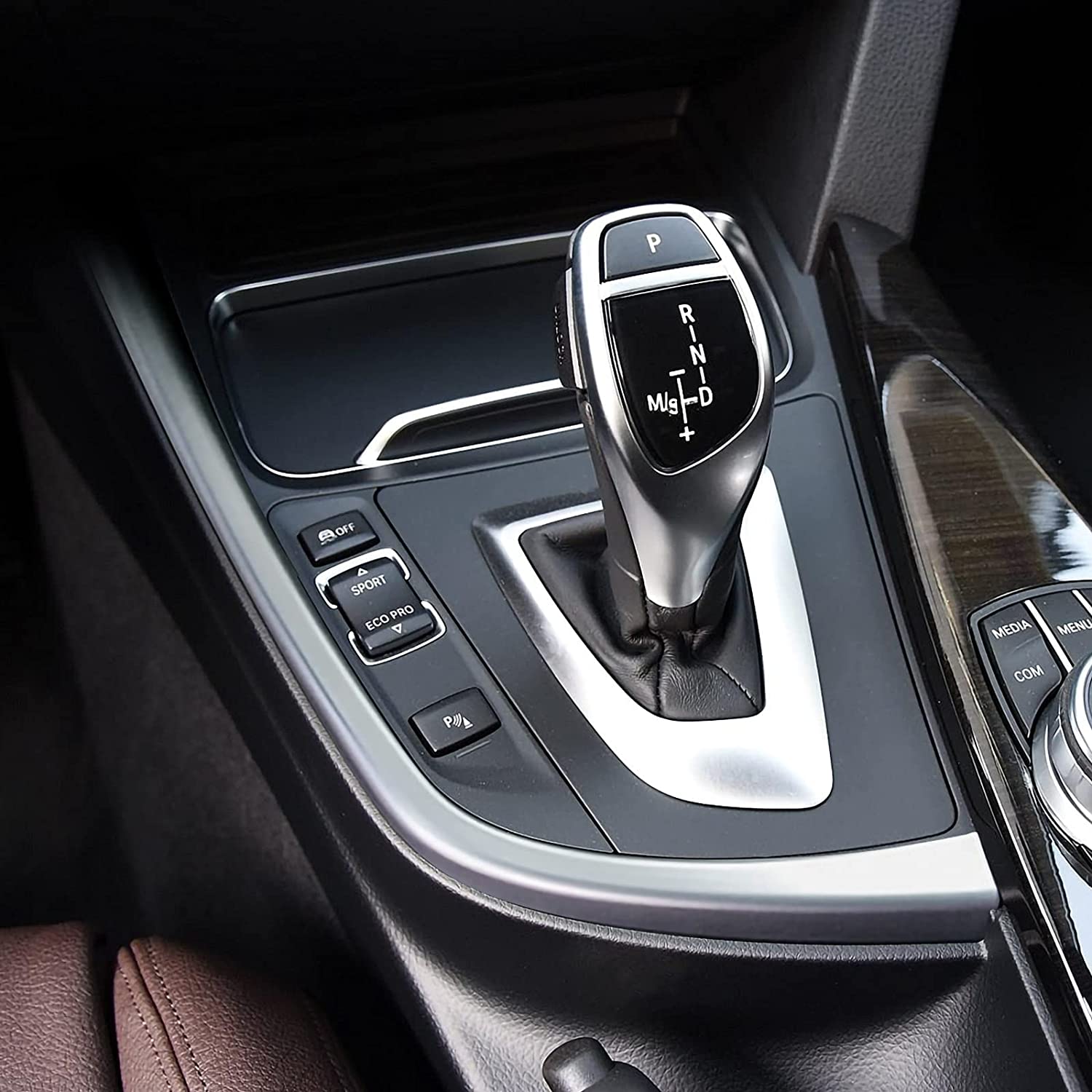 Car Gear Shift Cover Panel Sticker Decal ABS Trim fit for F30 F31 F34 3GT F32 F33 F36 3 4 Series Car Accessories - Delicate Leather