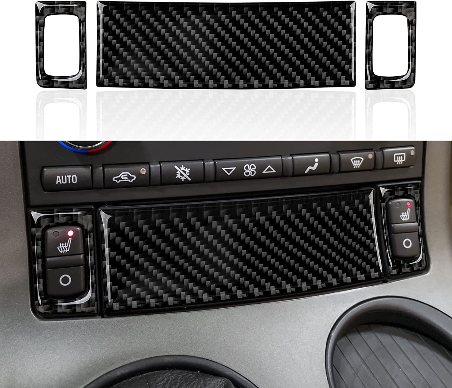 Car Central Air Outlet Sticker Decal Carbon Fiber Interior Trim Cover - Delicate Leather