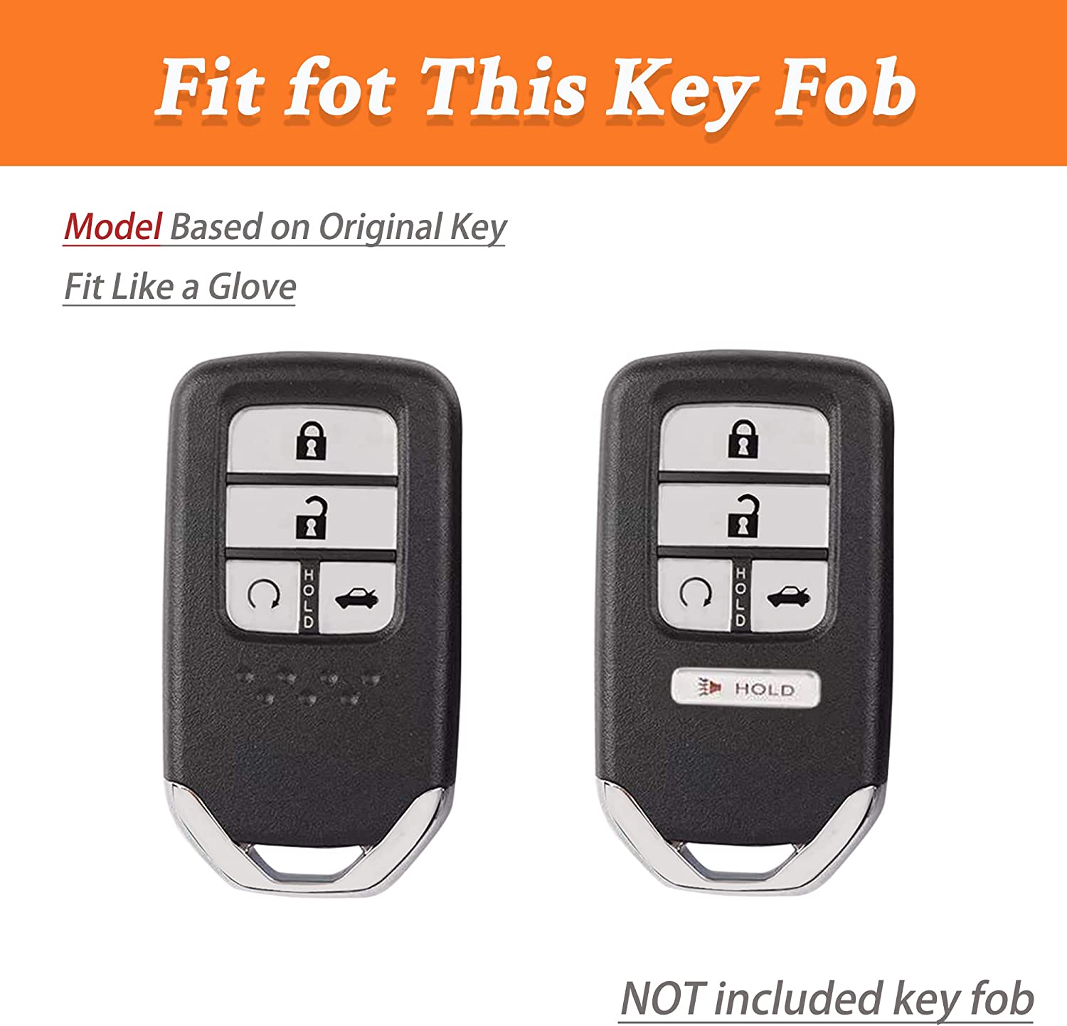 Honda Key Fob Cover - Key Fob Case Shell Cover Holder for Honda Accord Civic CRV Pilot Odyssey Soft TPU Full Cover Protection Smart Key Keyless Remote Key Fob Cover for Honda - Delicate Leather