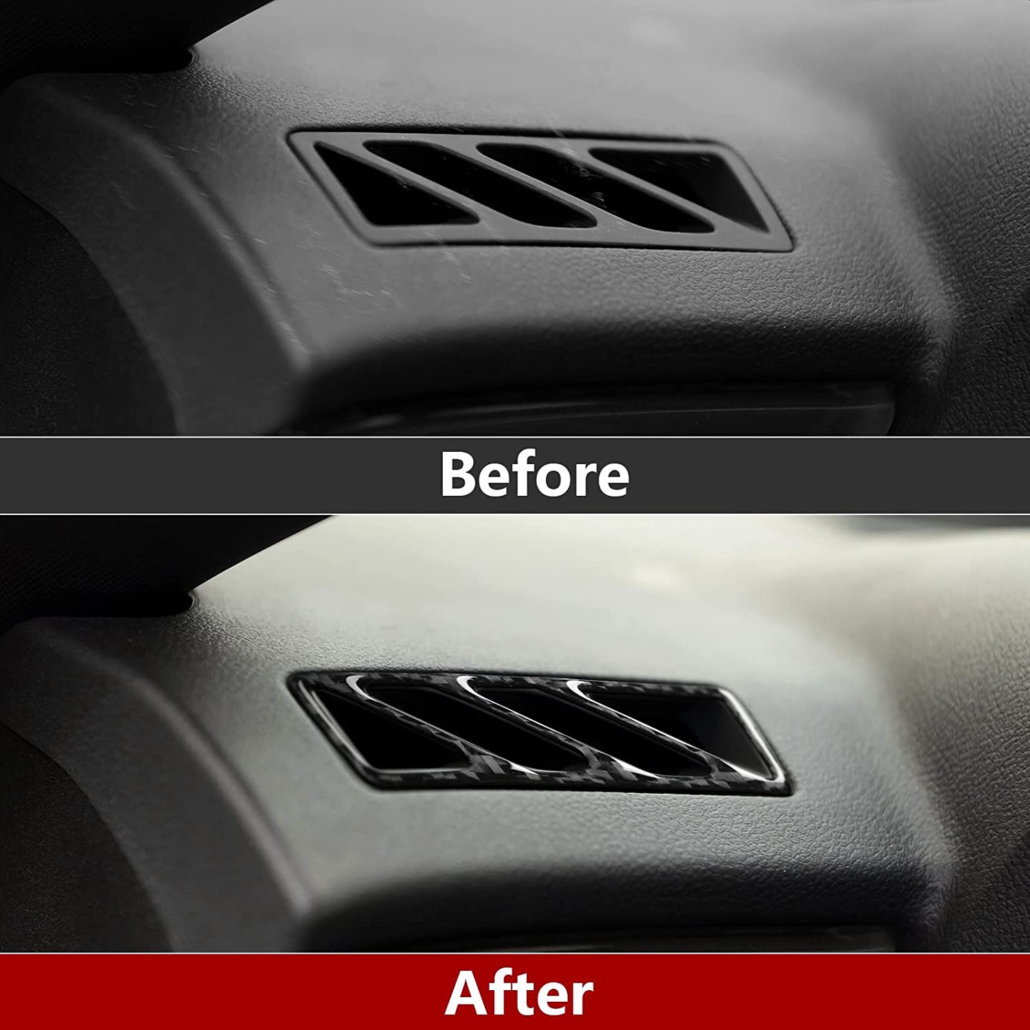 Car Air Conditioner Outlet Cover Sticker Carbon Fiber Interior Trim Decal Compatible with Camaro 2010 2011 2012 2013 2014 2015 Car Decoration Accessories - Delicate Leather