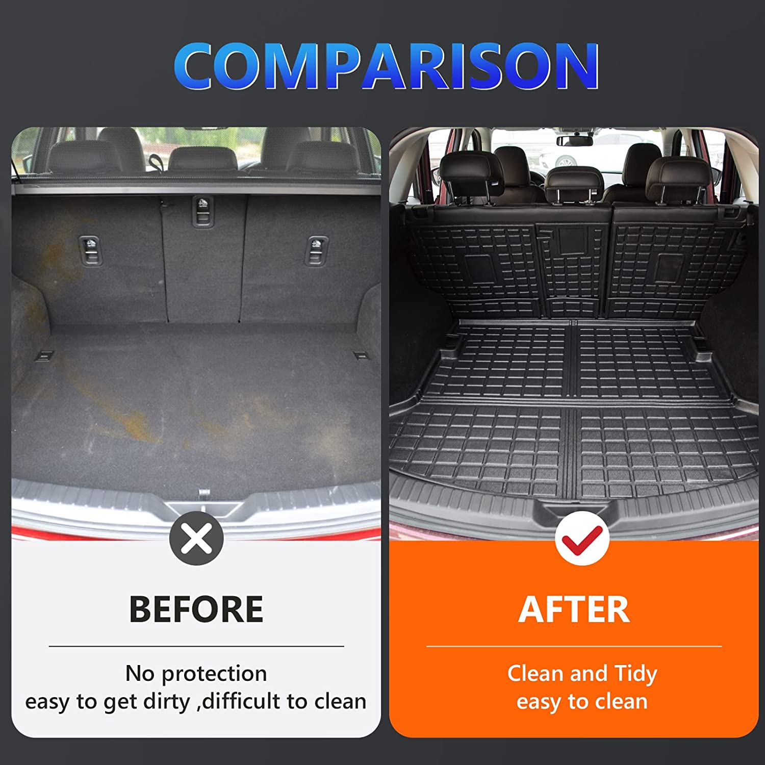 Fit CX-5 Trunk Mat Backrest Mat Cargo Mat for 2017-2022 CX-5 Accessories - Delicate Leather