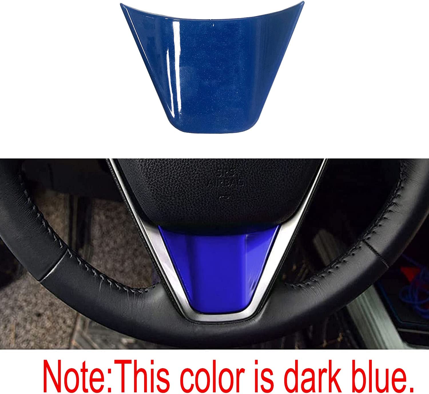 3Pcs ABS Sport Blue Interior Decoration Steering Wheel Button Cover Molding Sticker Accessories Trim Compatible with Camry 2018-2023,for Avalon 2019-2022 - Delicate Leather