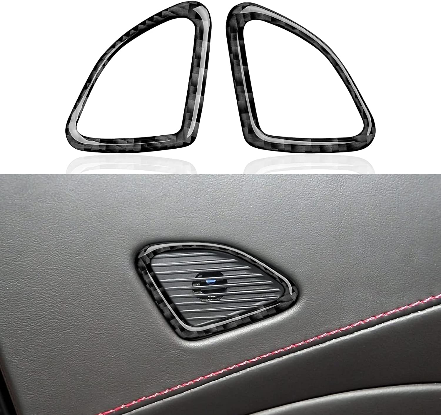 Car Window Lift Trim Switch Panel Decorations Sticker Decal Carbon Fiber Interior Trim Cover for C7 2014 2015 2016 2017 2018 2019 Accessories - Delicate Leather