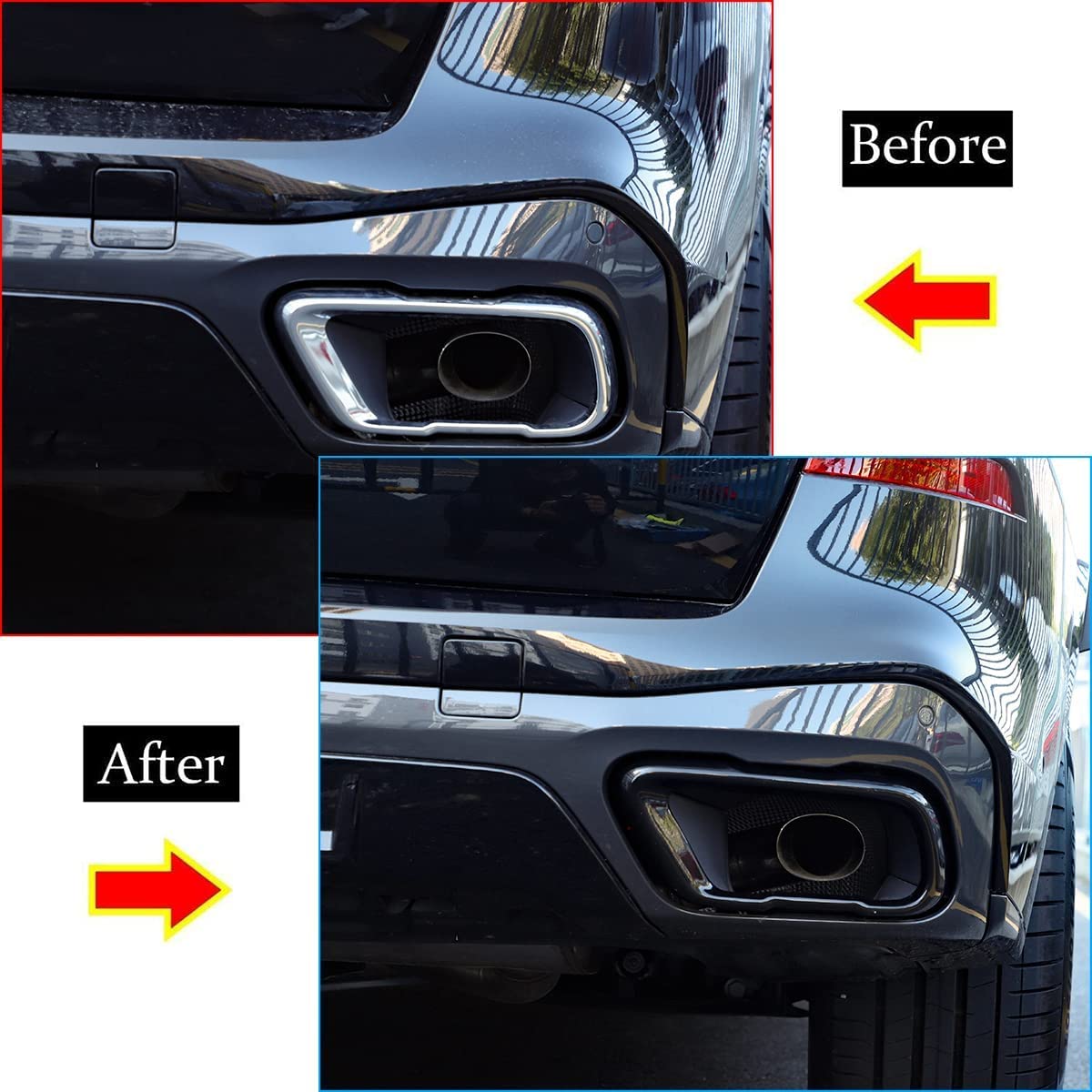 Stainless Steel Exterior Accessories Exhaust Muffler Tail Pipe Trim Cover 2pcs For X5 G05 X7 G07 2019-2021 M Sport Version - Delicate Leather